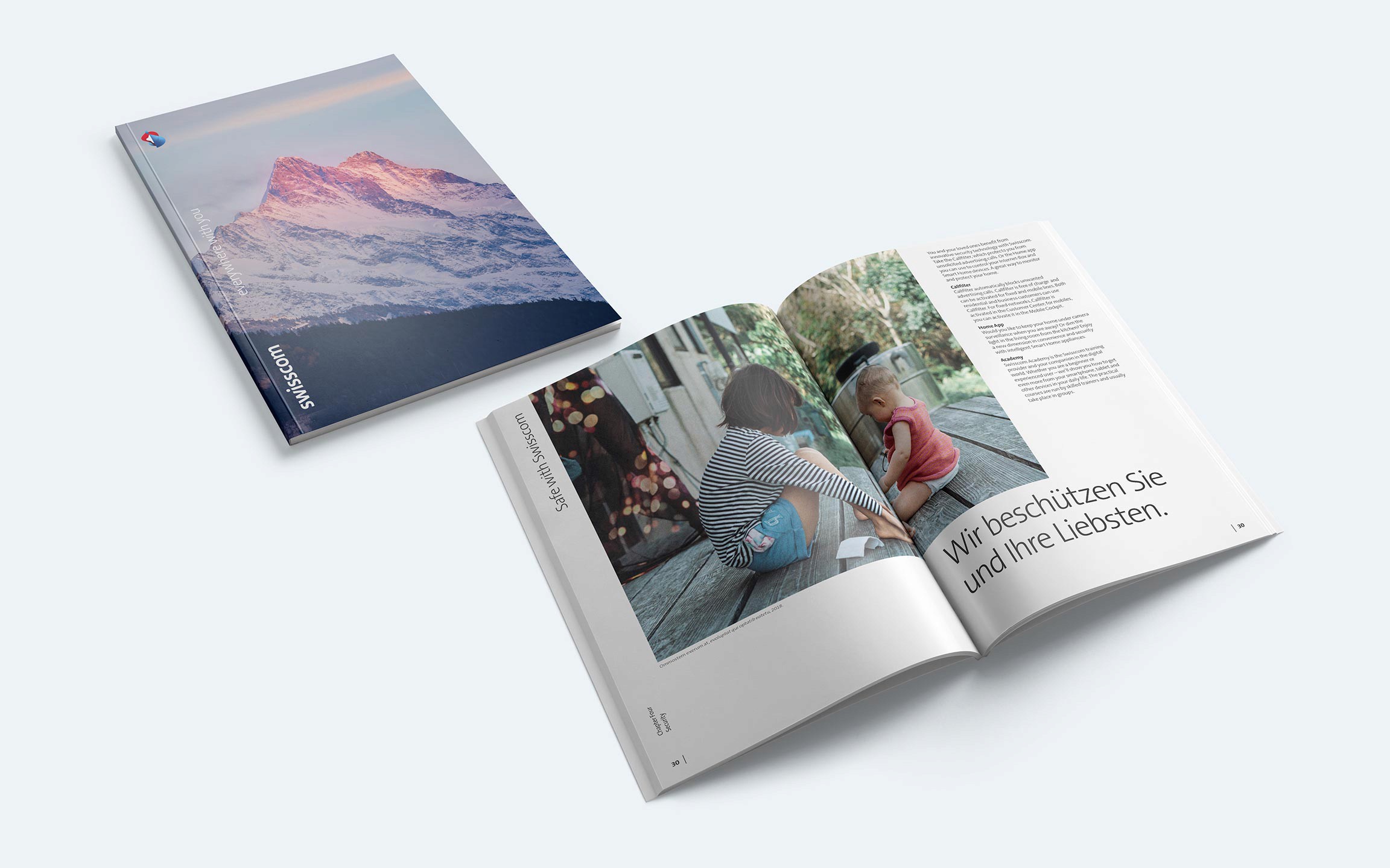 Swisscom magazine cover and centerfold