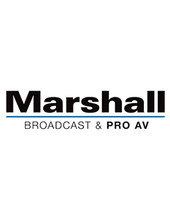 Marshall Electronics Broadcast & Pro AV Logo - Black, Blue and White