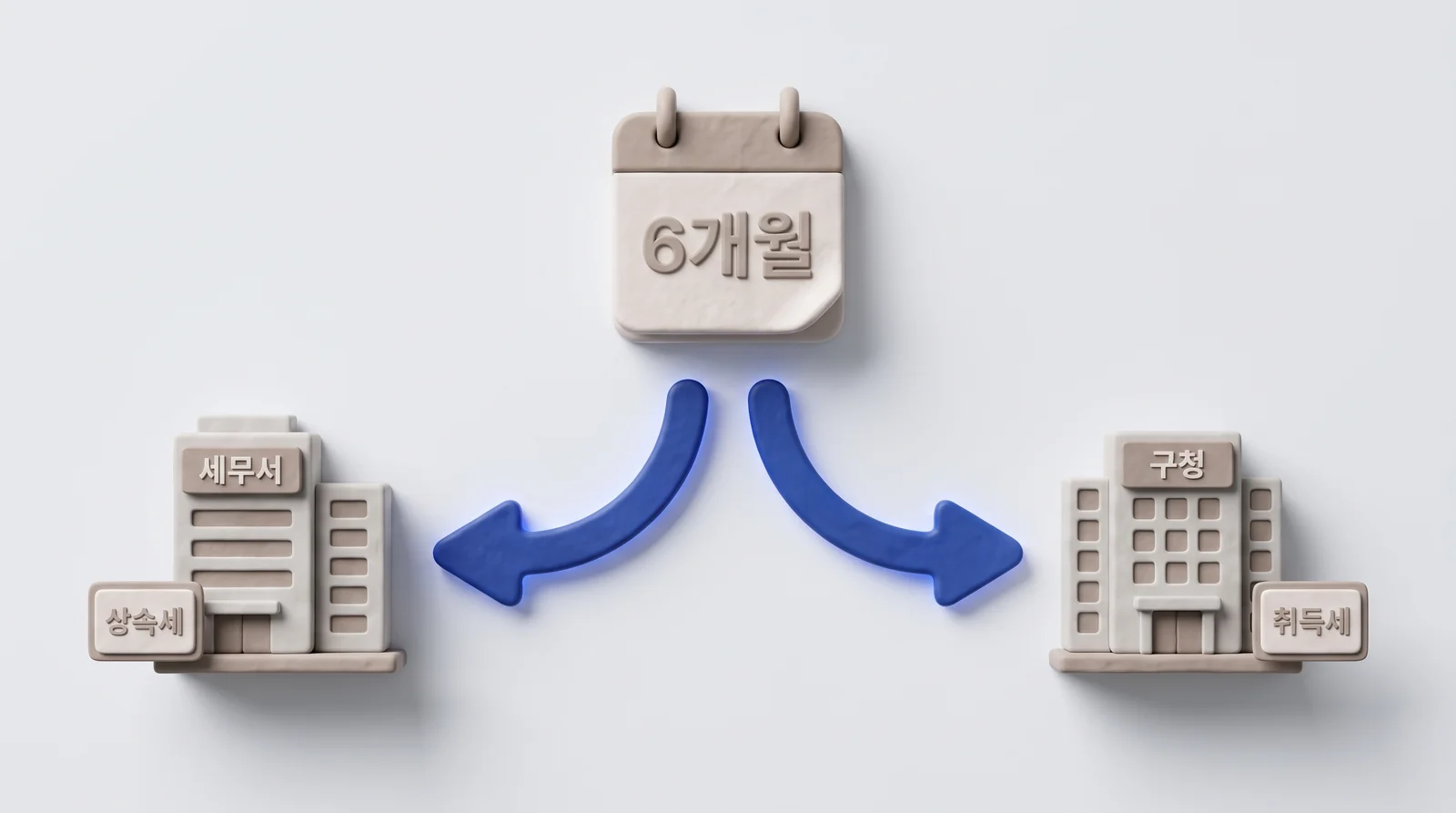 같은 6개월 기한 안에 상속세는 세무서, 상속 취득세는 구청으로 나뉘는 신고처