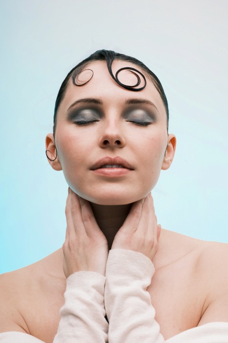 creative editorial portrait headshot of white model at korrfocus studio