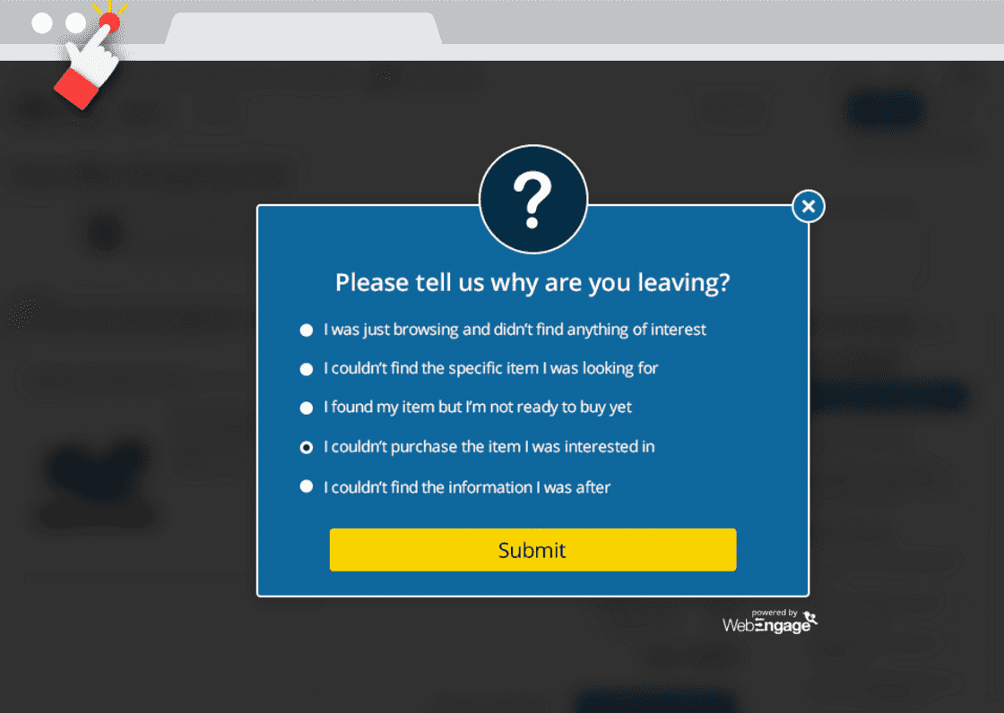 please tell us why you're leaving survey