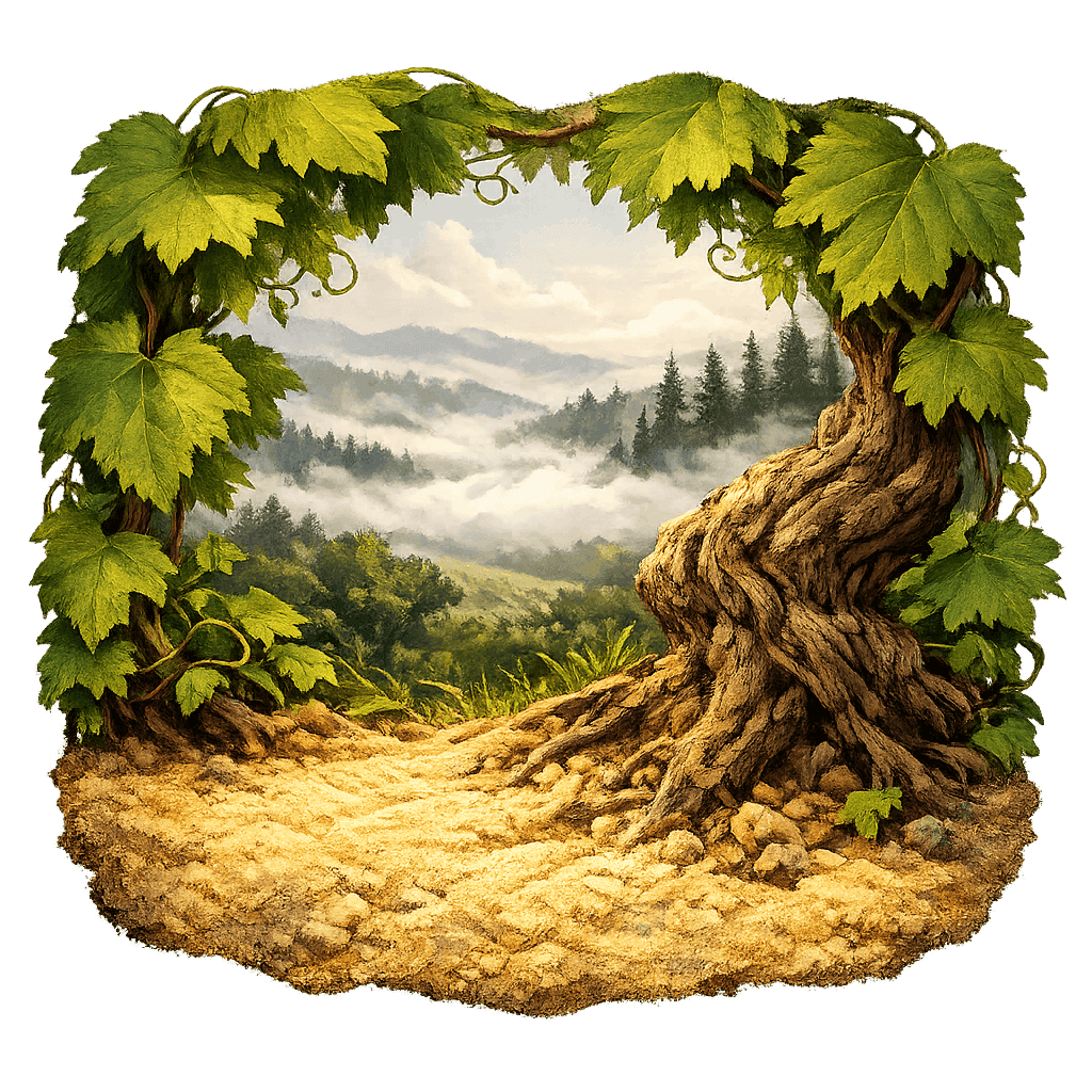 Detailed graphic of the Russian River Valley wine region.