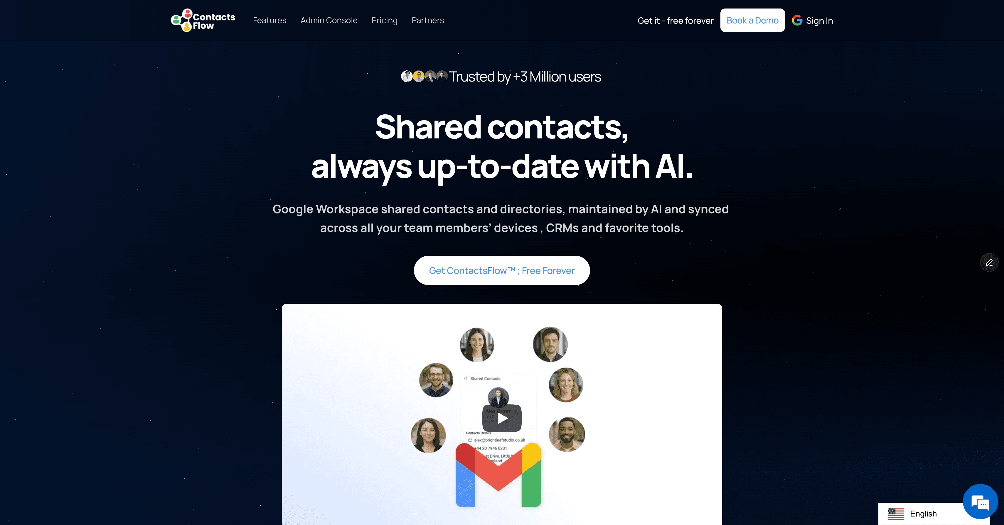 Contacts flow ai page d'accueil