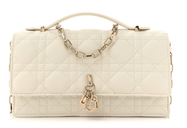 authentic Dior My Dior Mini Bag in latte Cannage lambskin