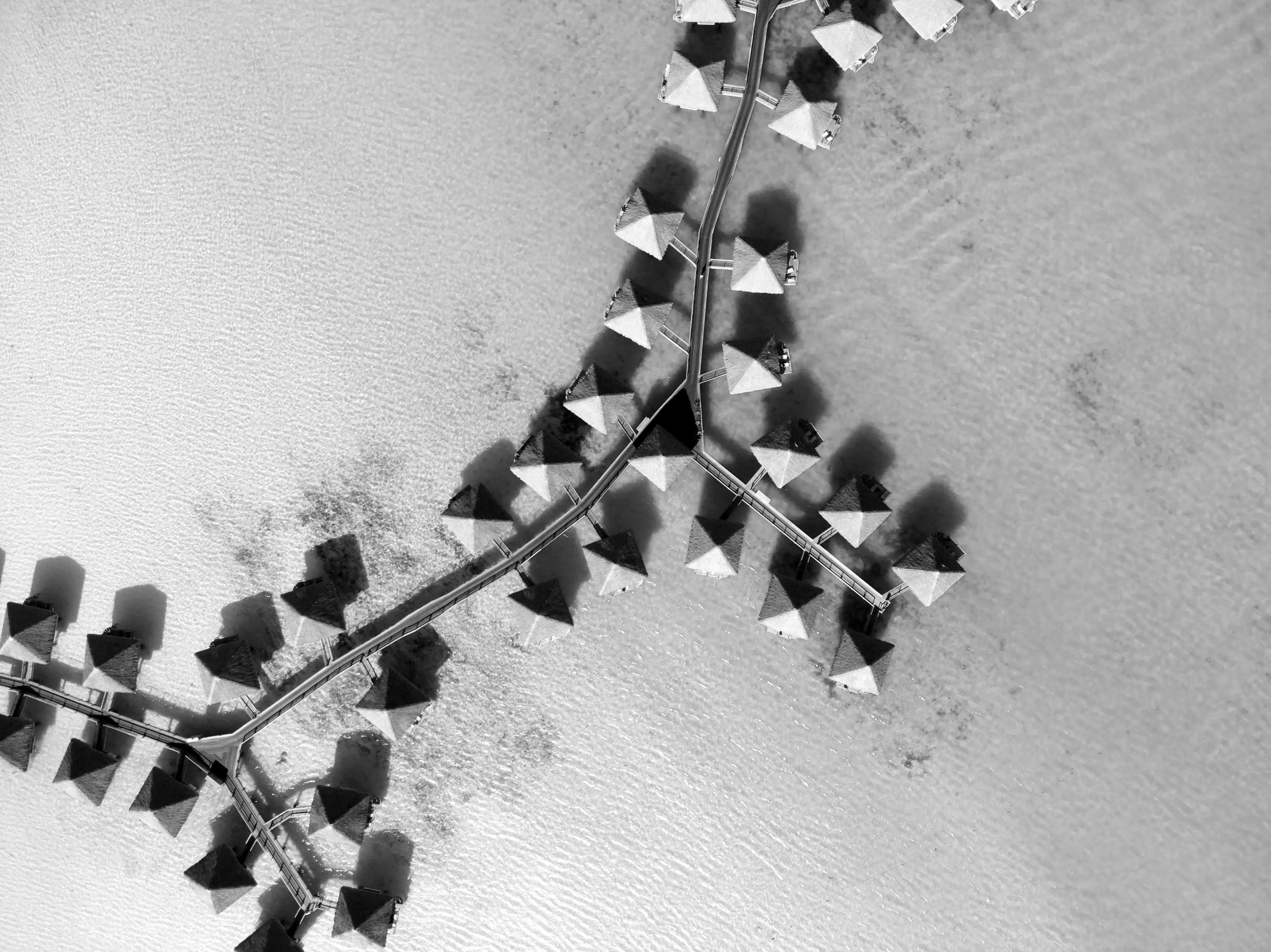 Bora Bora overwater bungalows in French Polynesia, popular destination for private jet charter flights to Tahiti, Bora Bora and Moorea