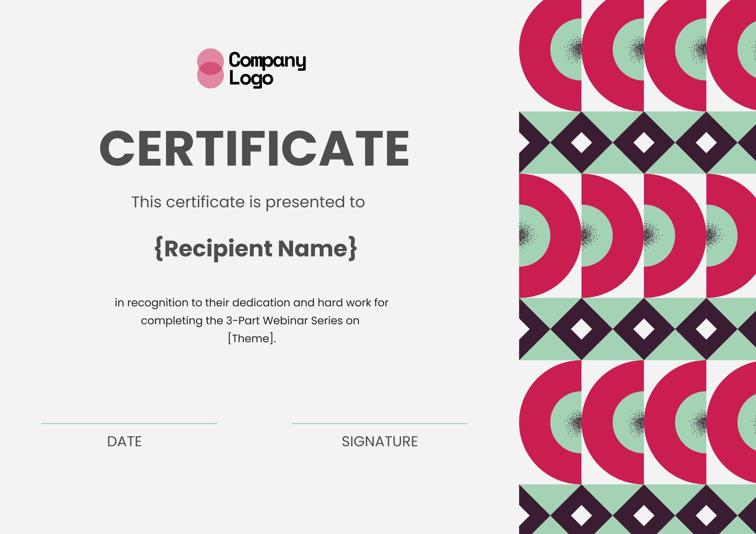Wauld - Sophisticated and professional certificate of webinar completion template