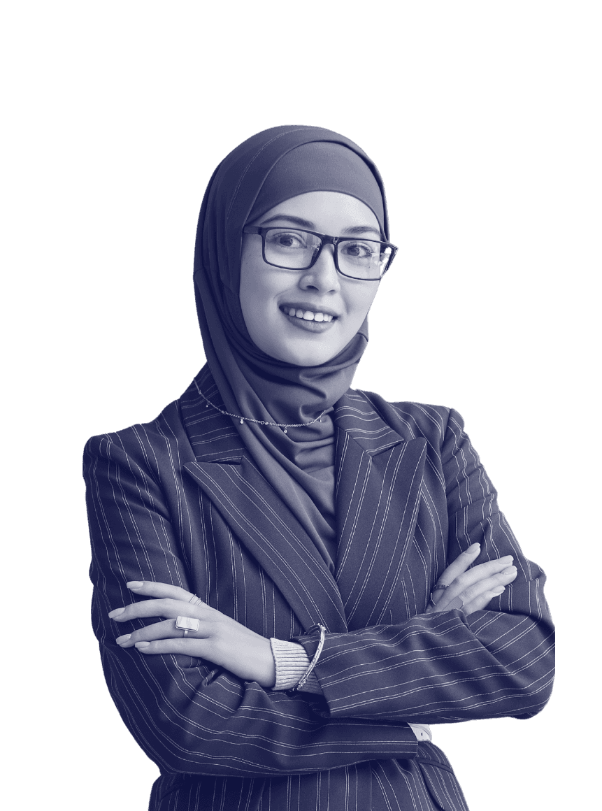 a woman in a business suit holding a laptop (Background Removed)