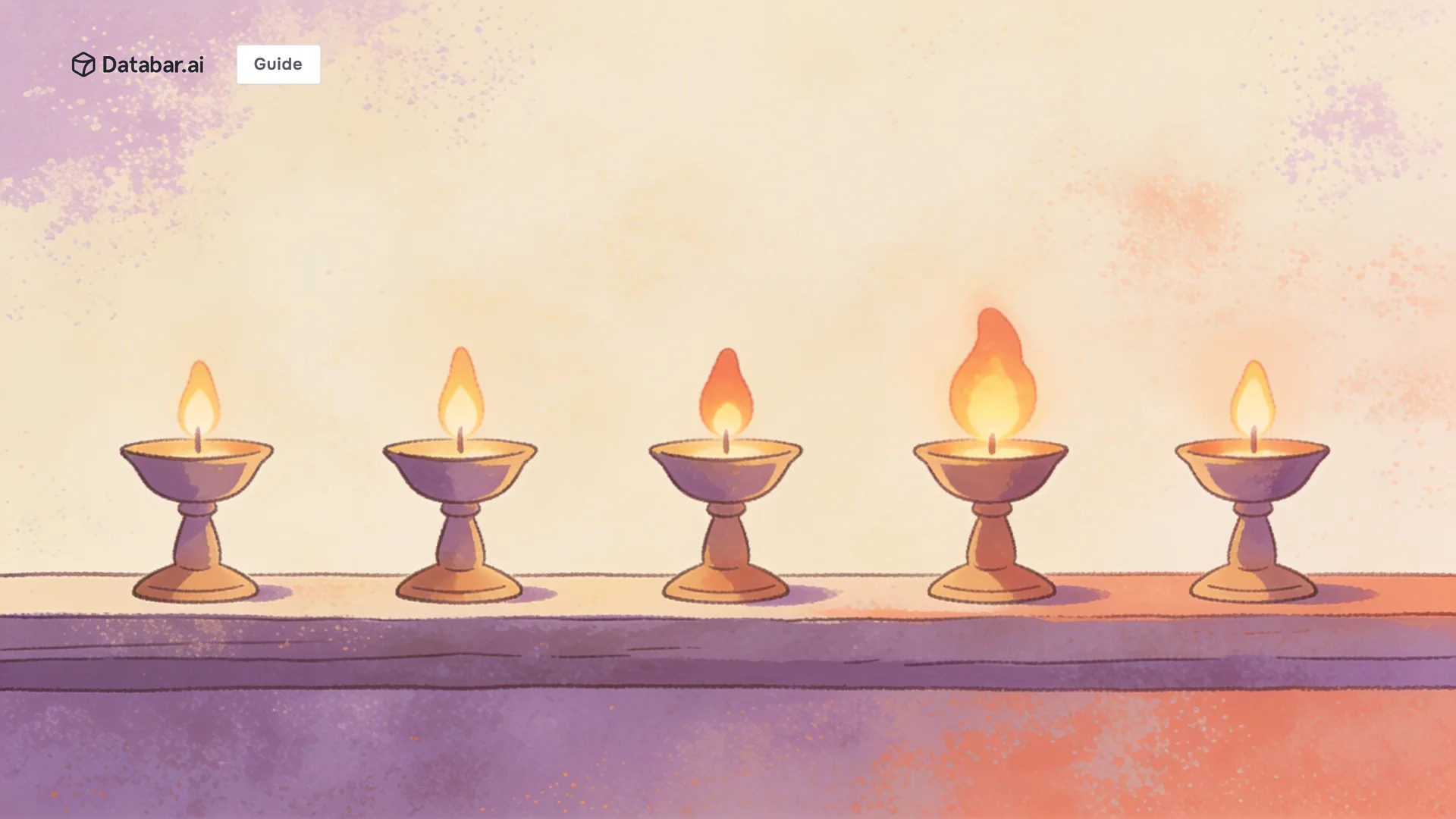 Illustration of a row of identical lamps each burning with a flame of a different size — Intent Data Providers 2026: Compare 15+ Vendors and Choose the Right One