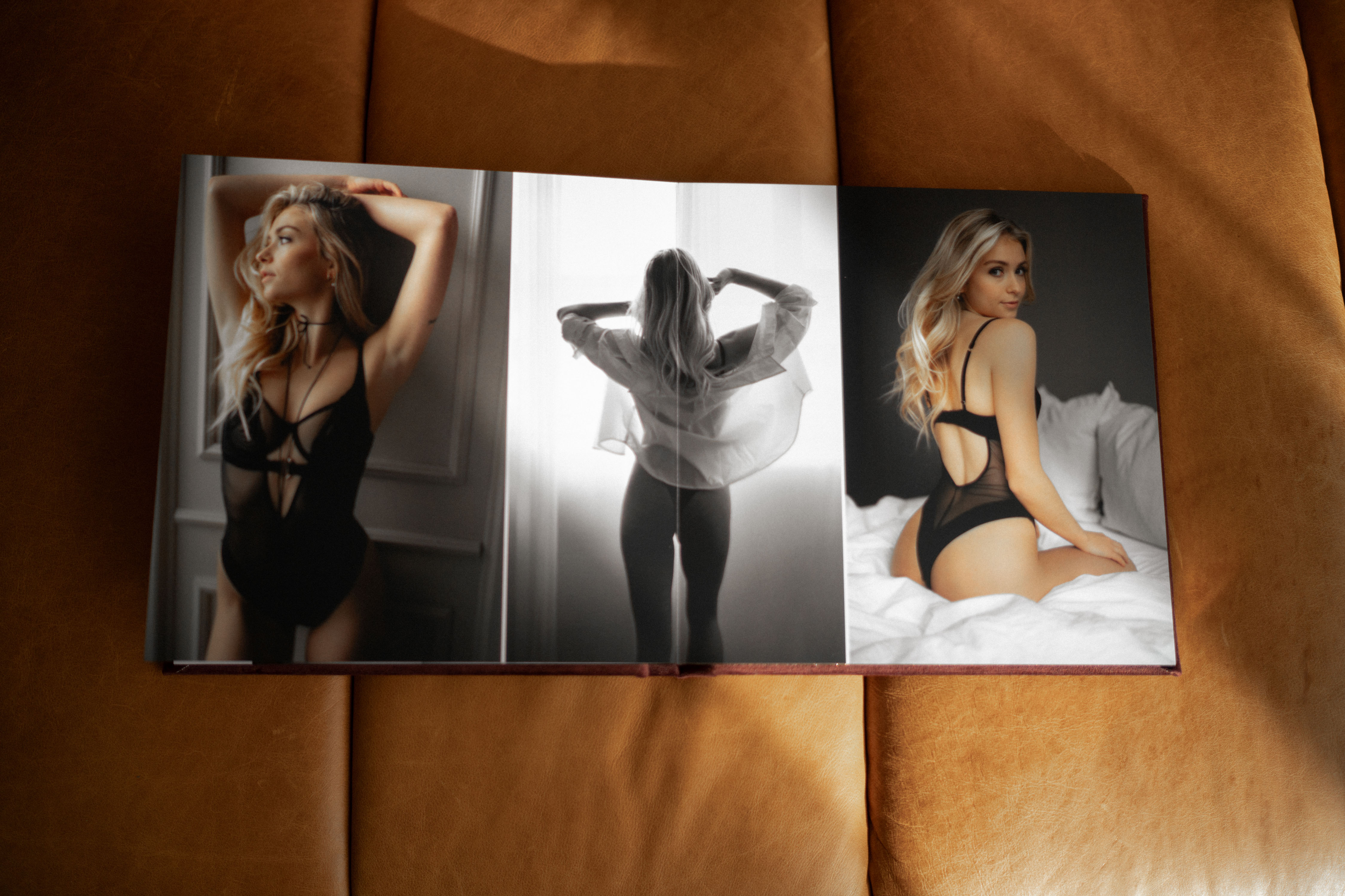 Luxury boudoir photo album by photographer Ramona, Solothurn, Switzerland.