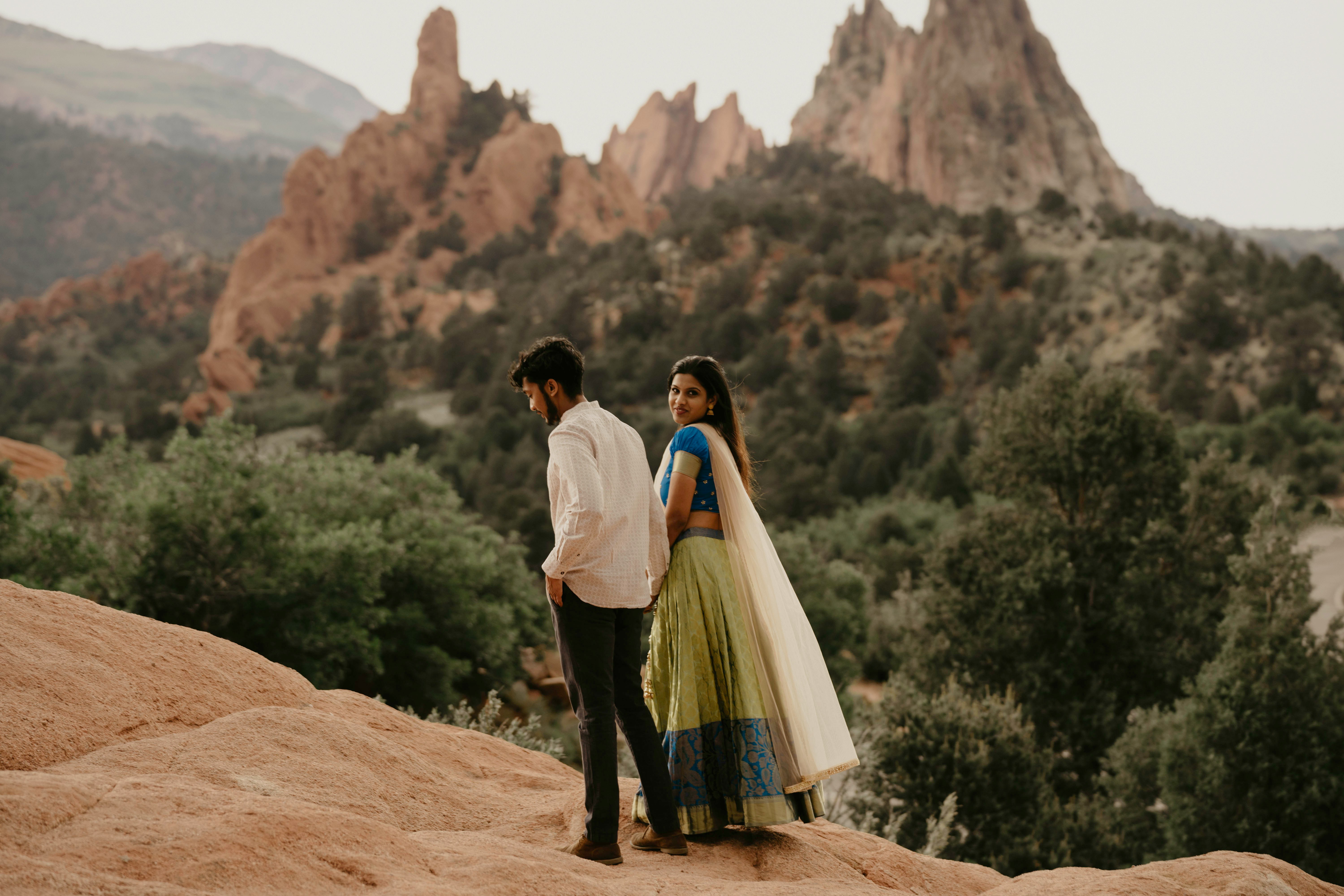 romantic couple having a hike