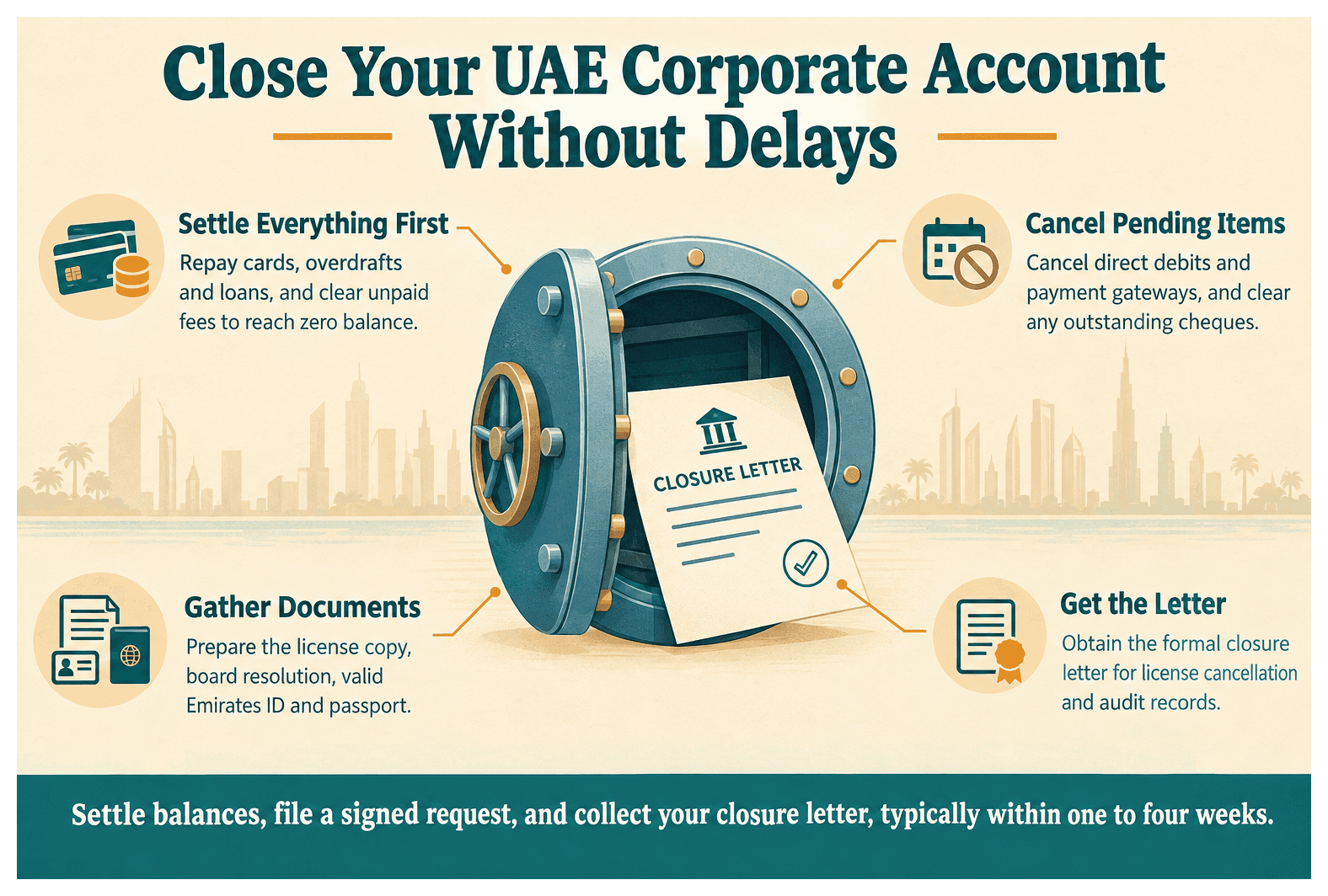 Infographic: How to Close a UAE Corporate Bank Account