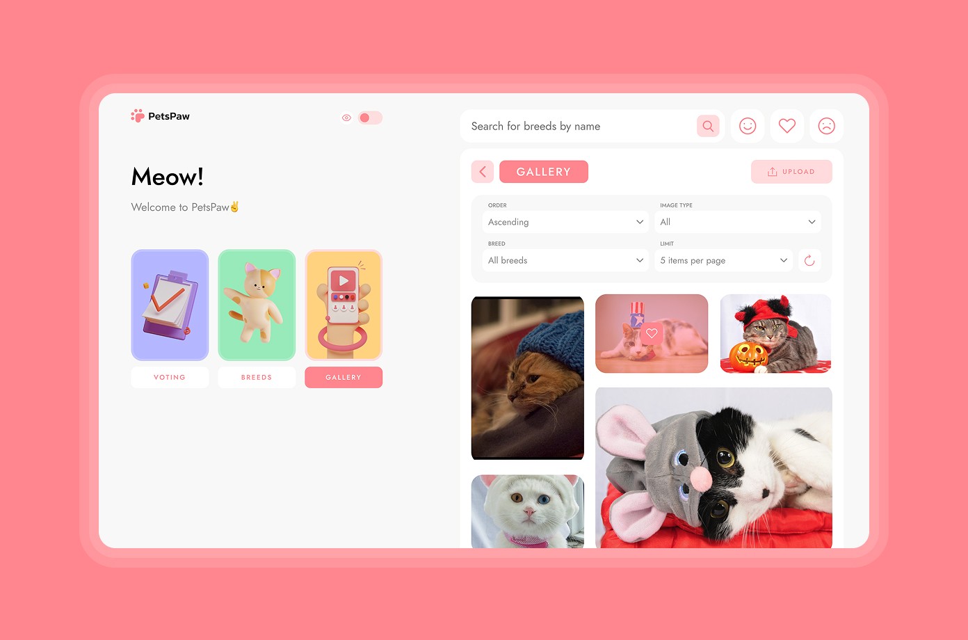 PetsPaw Web App Ui details — gallery page