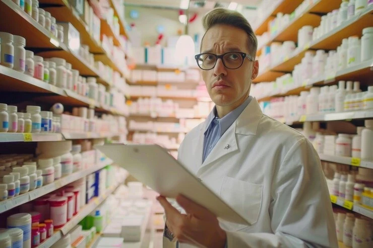 Man studying medicine in a pharmcacy in orlando