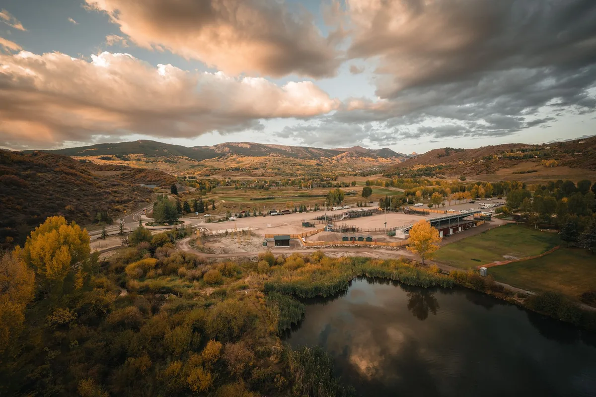 Aerial view over Snowmass showing the distances that shape crew drive times and load in planning