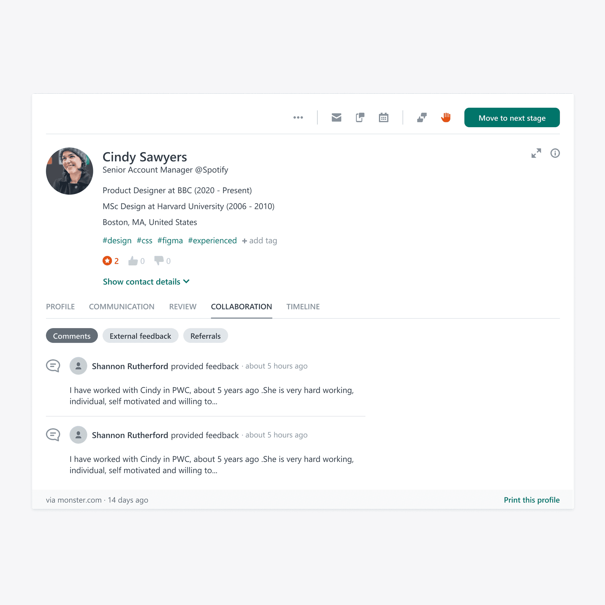 Workable Candidate collaboration