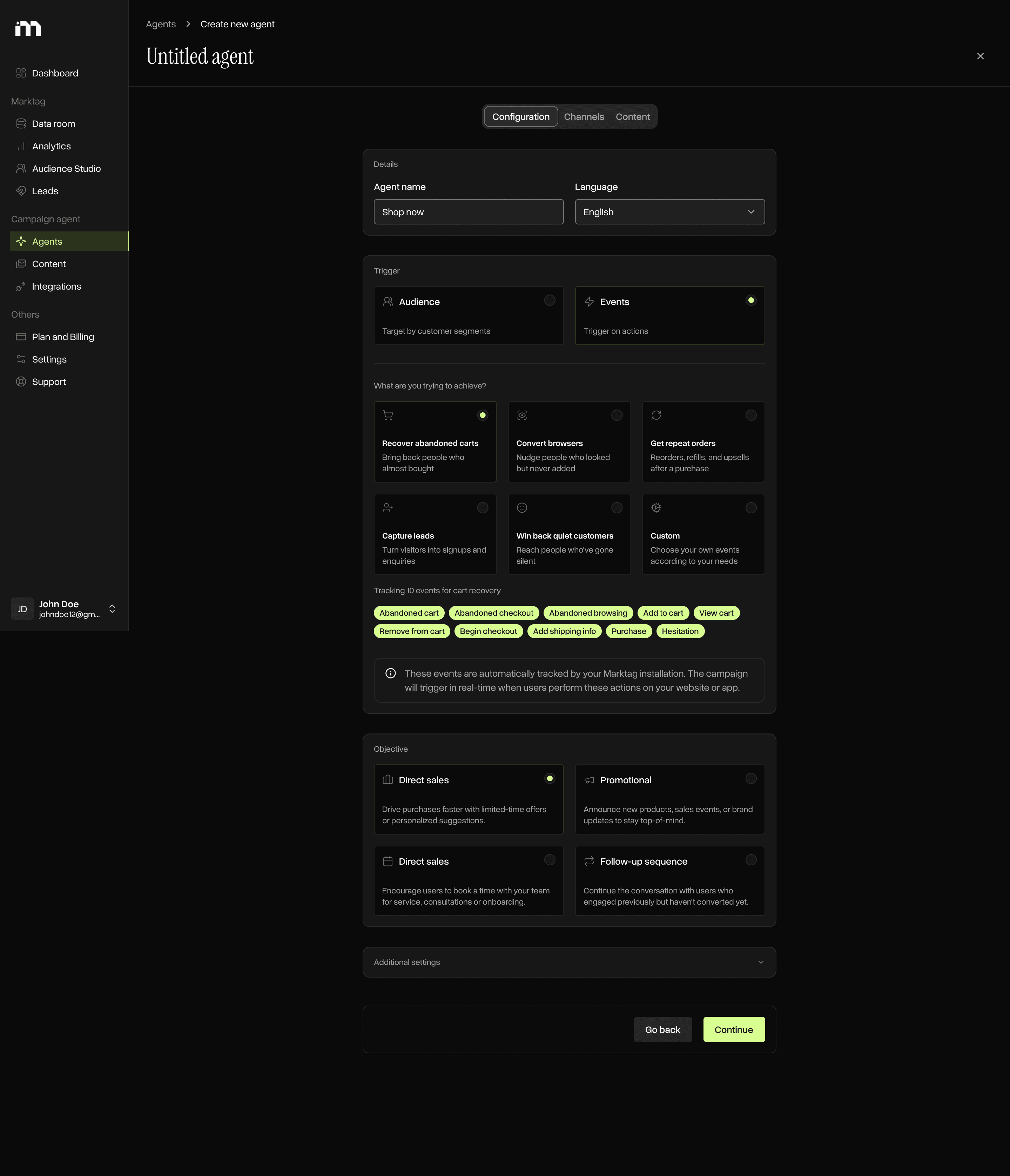 Behavioral targeting for push notifications in Markopolo AI