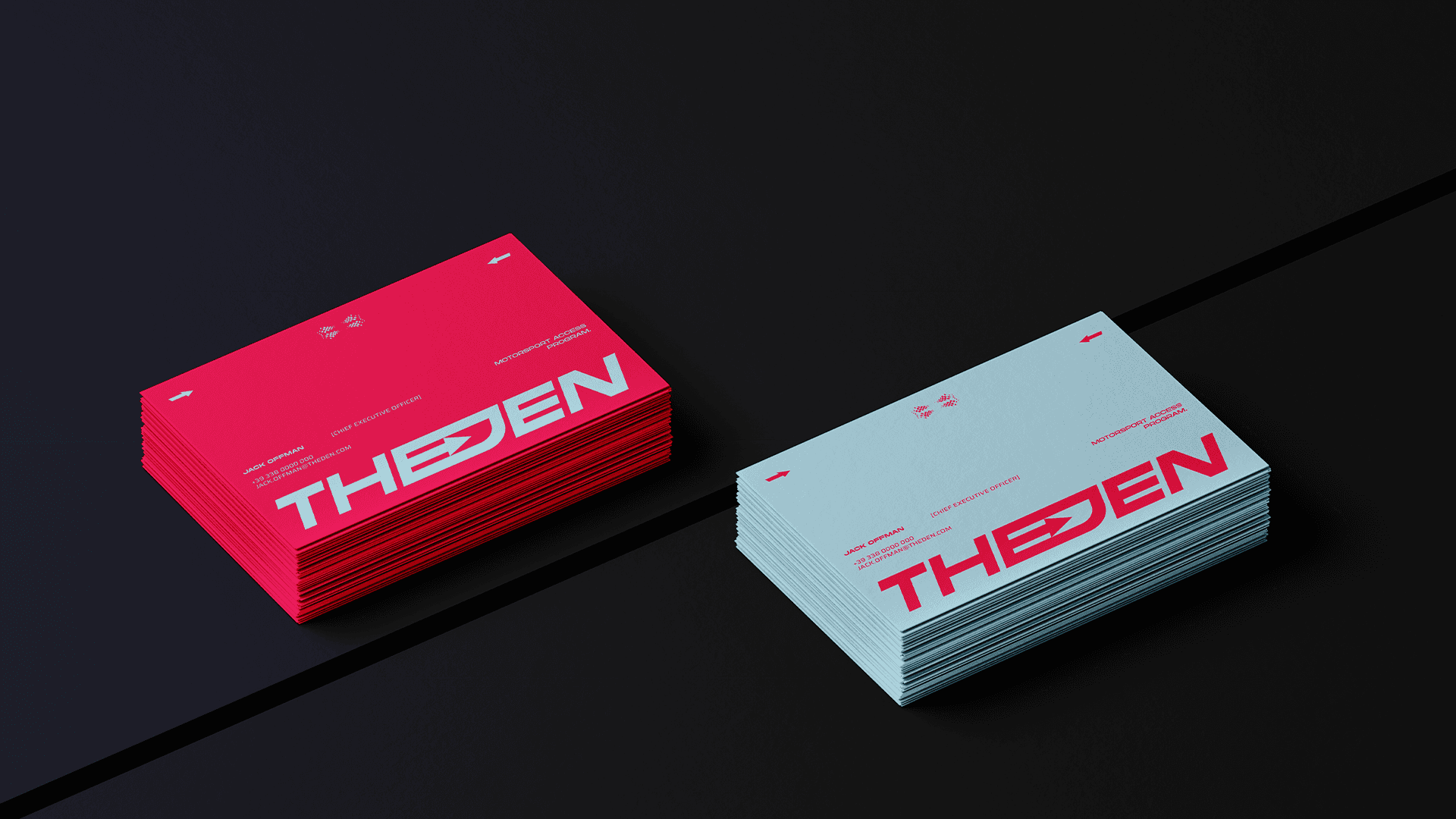 TheDen — brand application mockup business cards