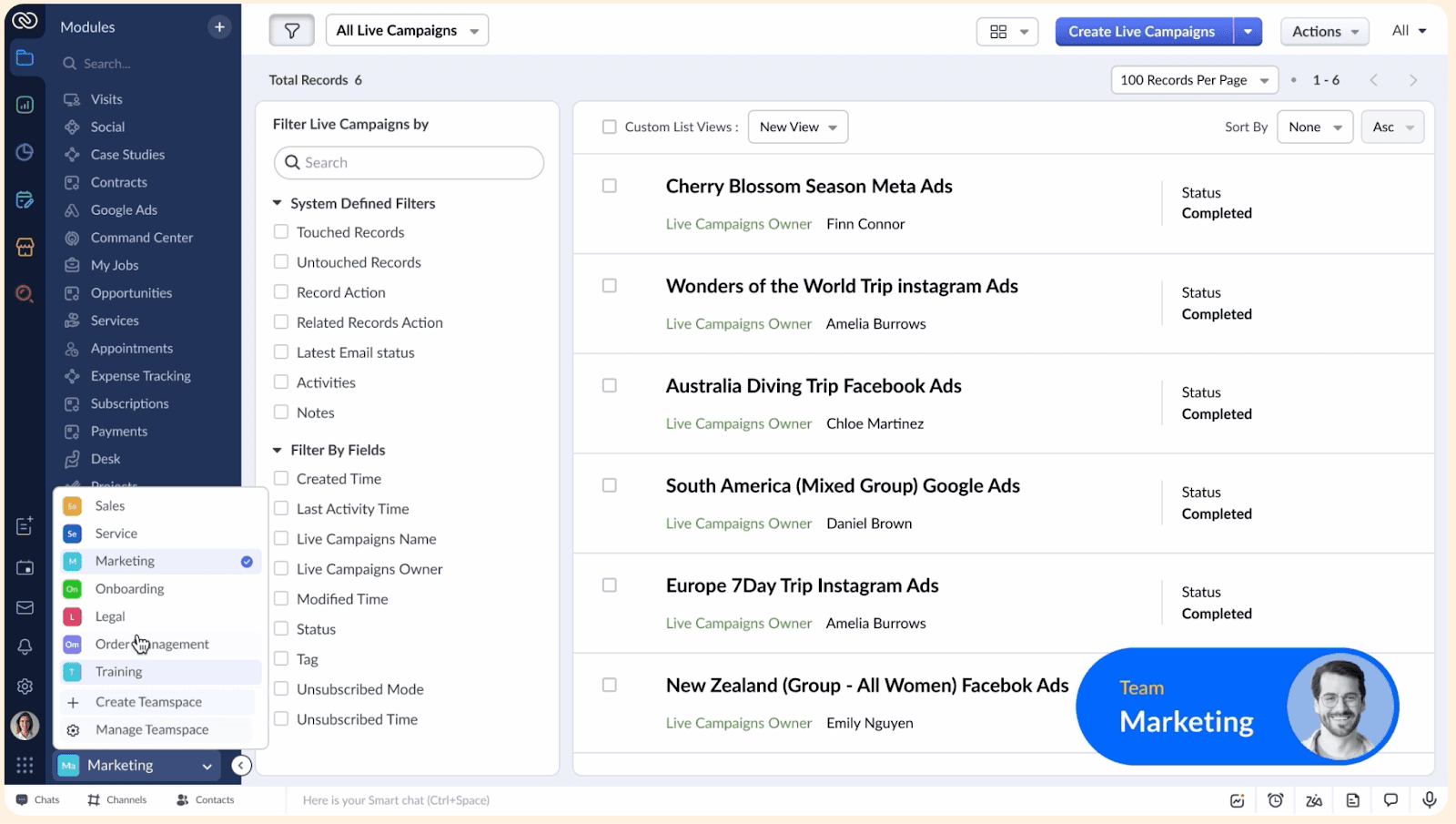Zoho Dashboard