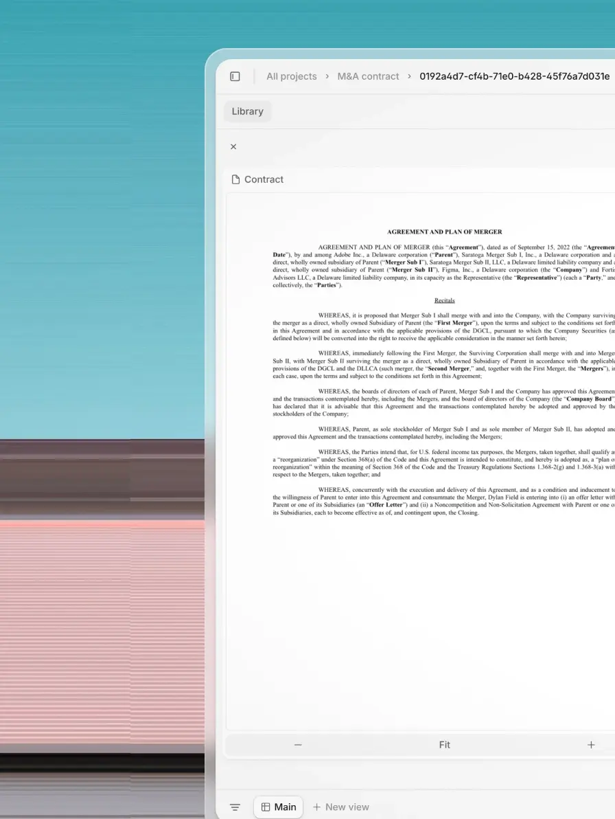 Merger and acquisition contract document