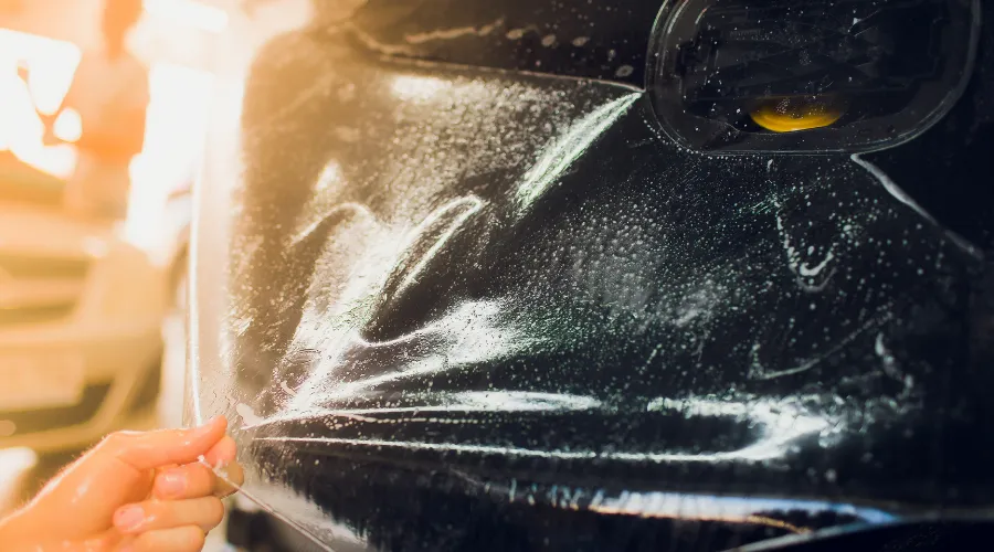 Car paint protection film application
