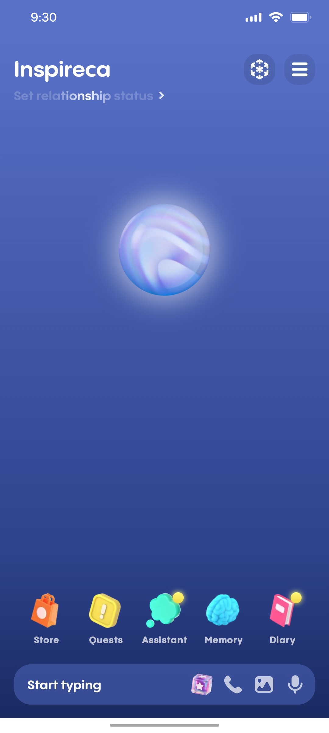Replika Loading home screen