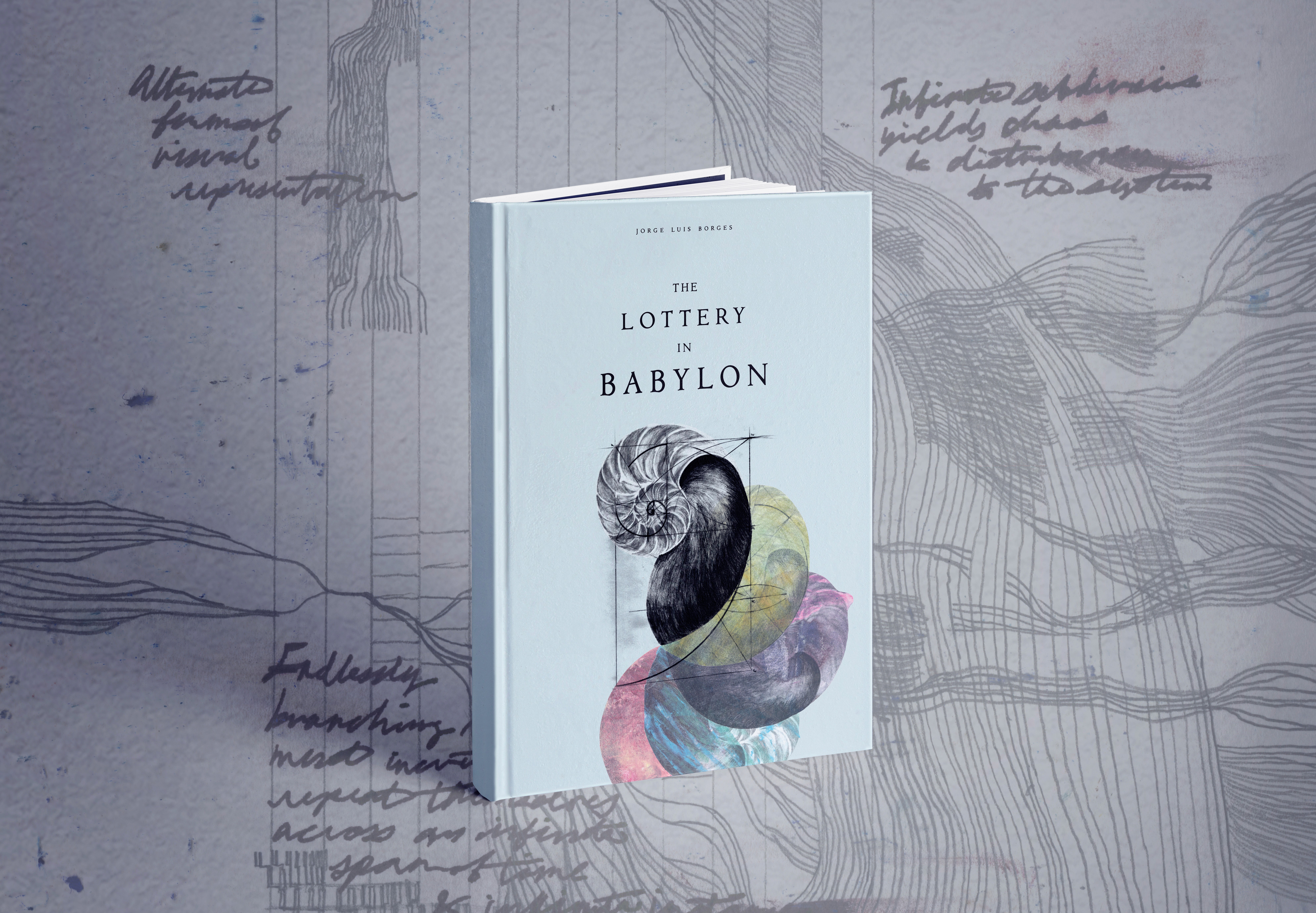 Book cover mockup with mysterious background.