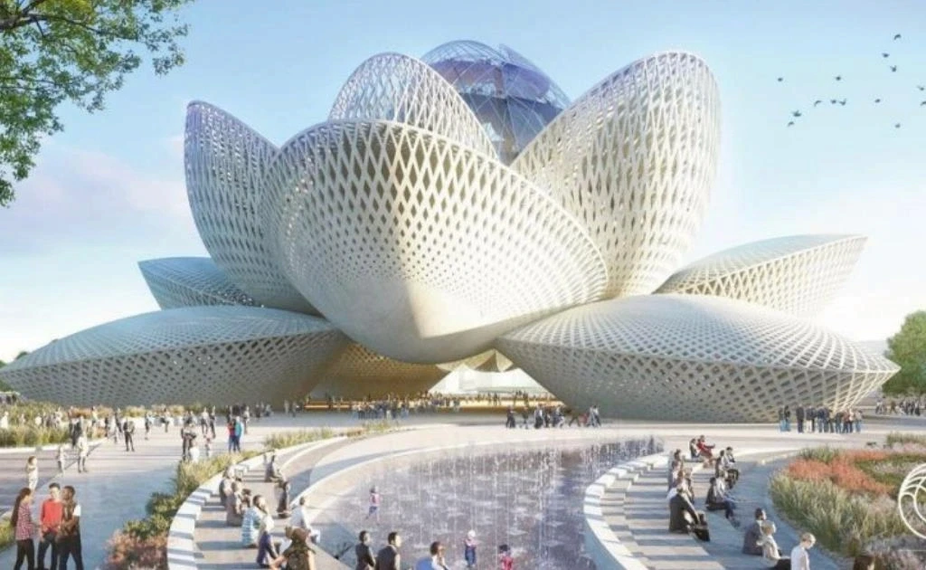 Lotus-shaped modern architectural building