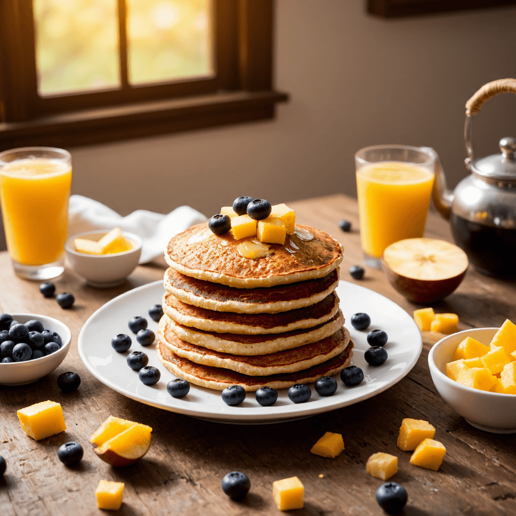 product photography of breakfast pancakes