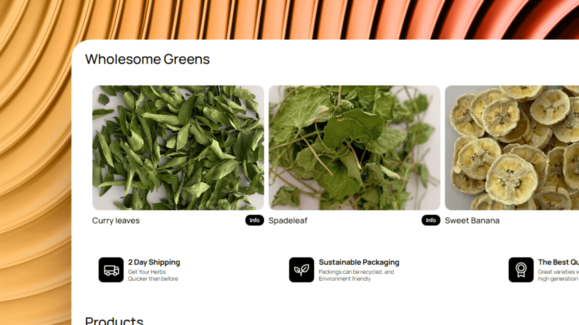 Products hero Section