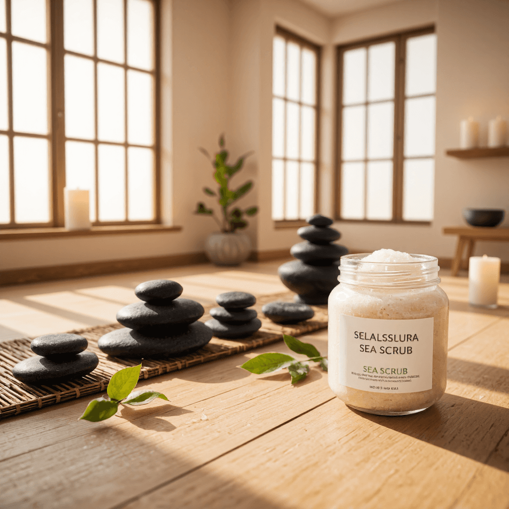 product photography of jar of sea scrub