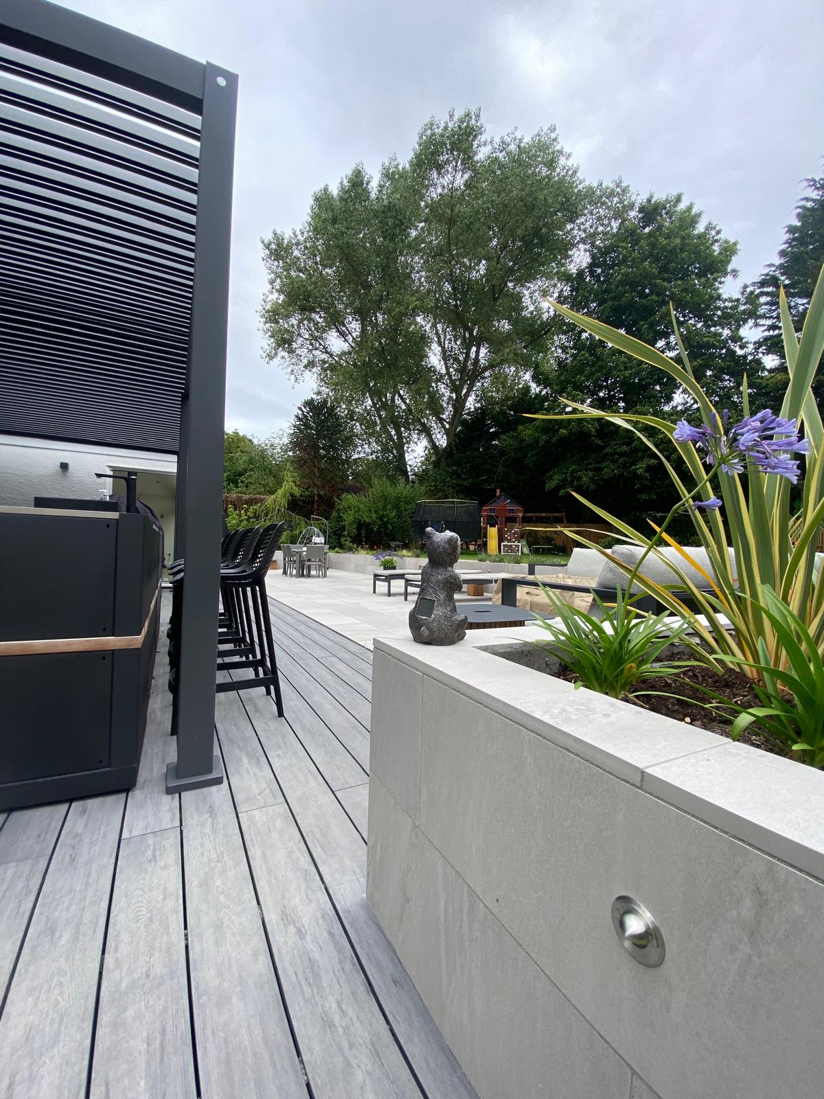 Caldy garden pergola and planting