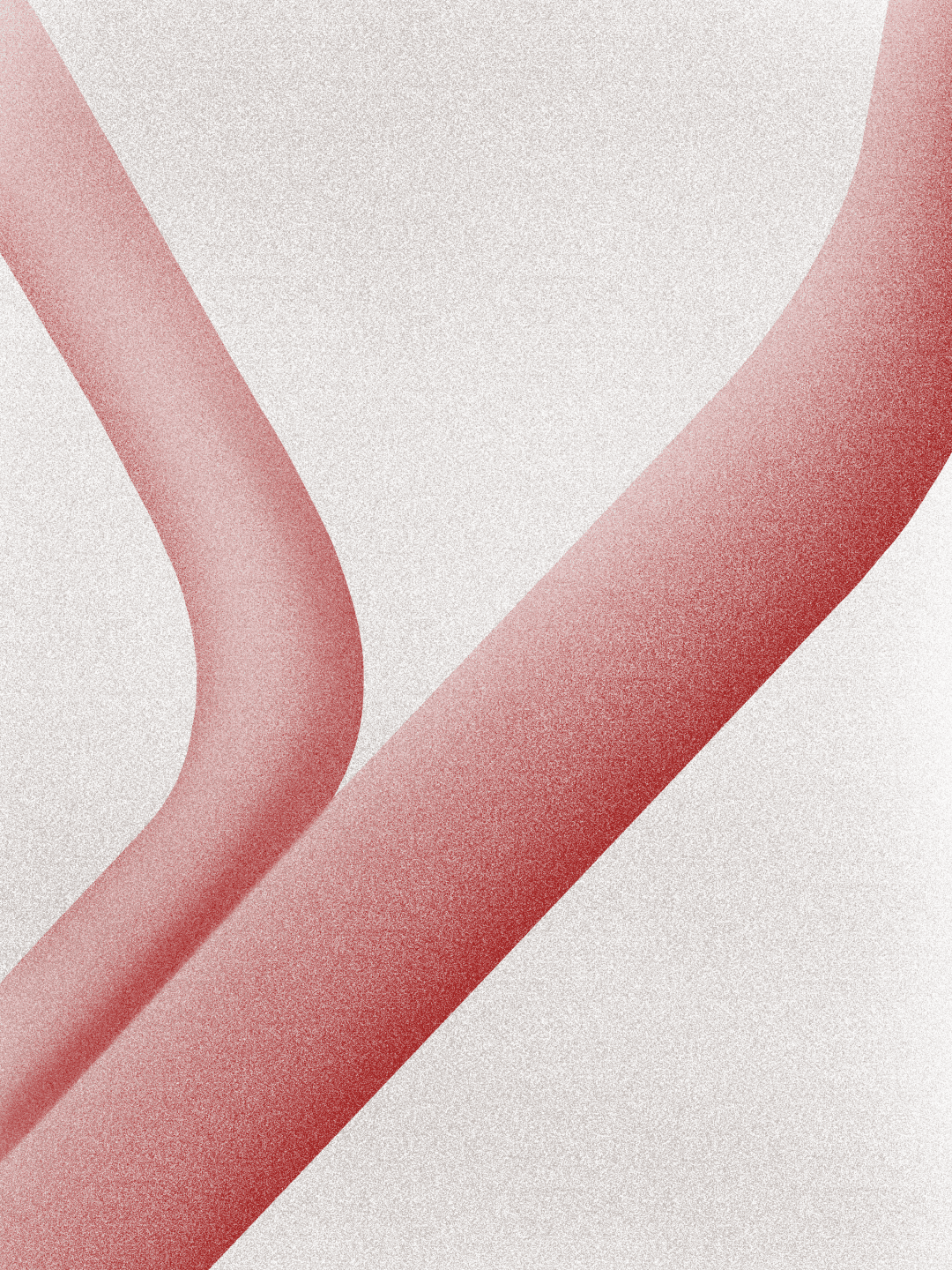 Abstract graphic detail of the Till Lounge Chair Y-frame base, red curved metal forms by noknok Studio