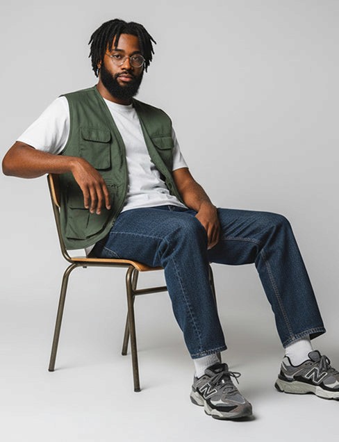 An image where a person wearing the product