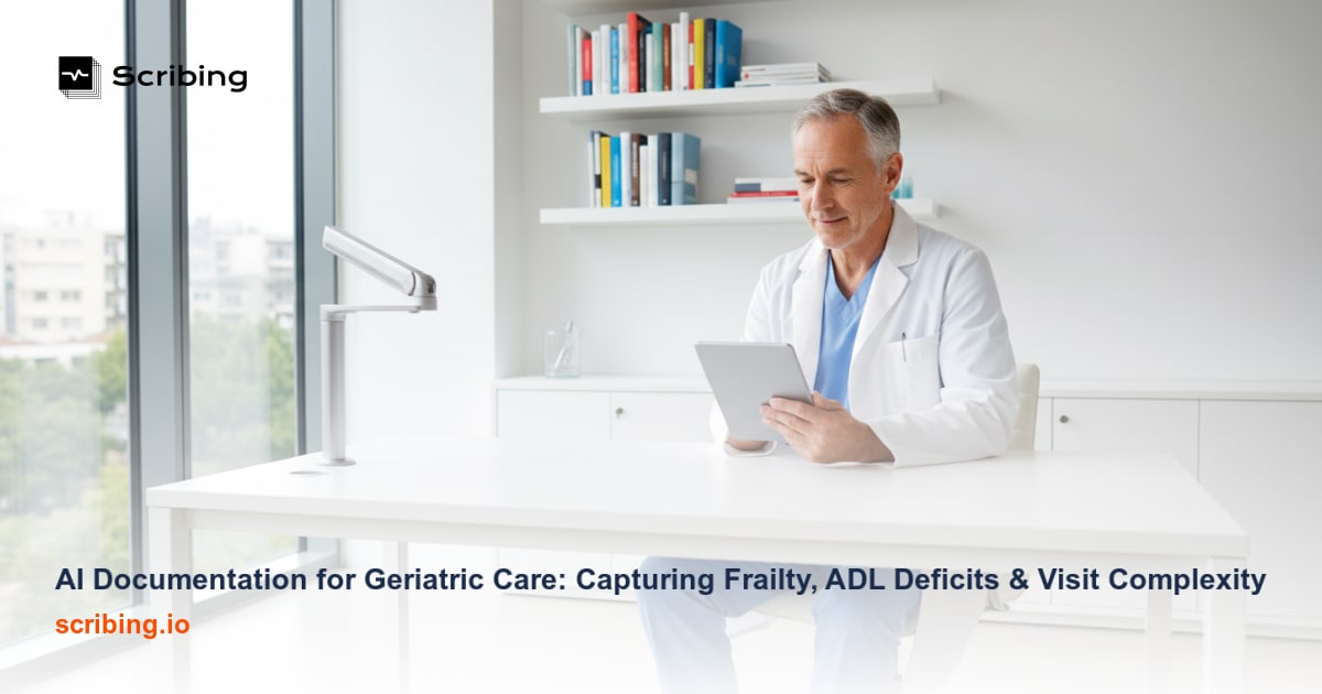 AI documentation tools supporting geriatric care by capturing frailty markers and ADL deficits during skilled nursing facility visits