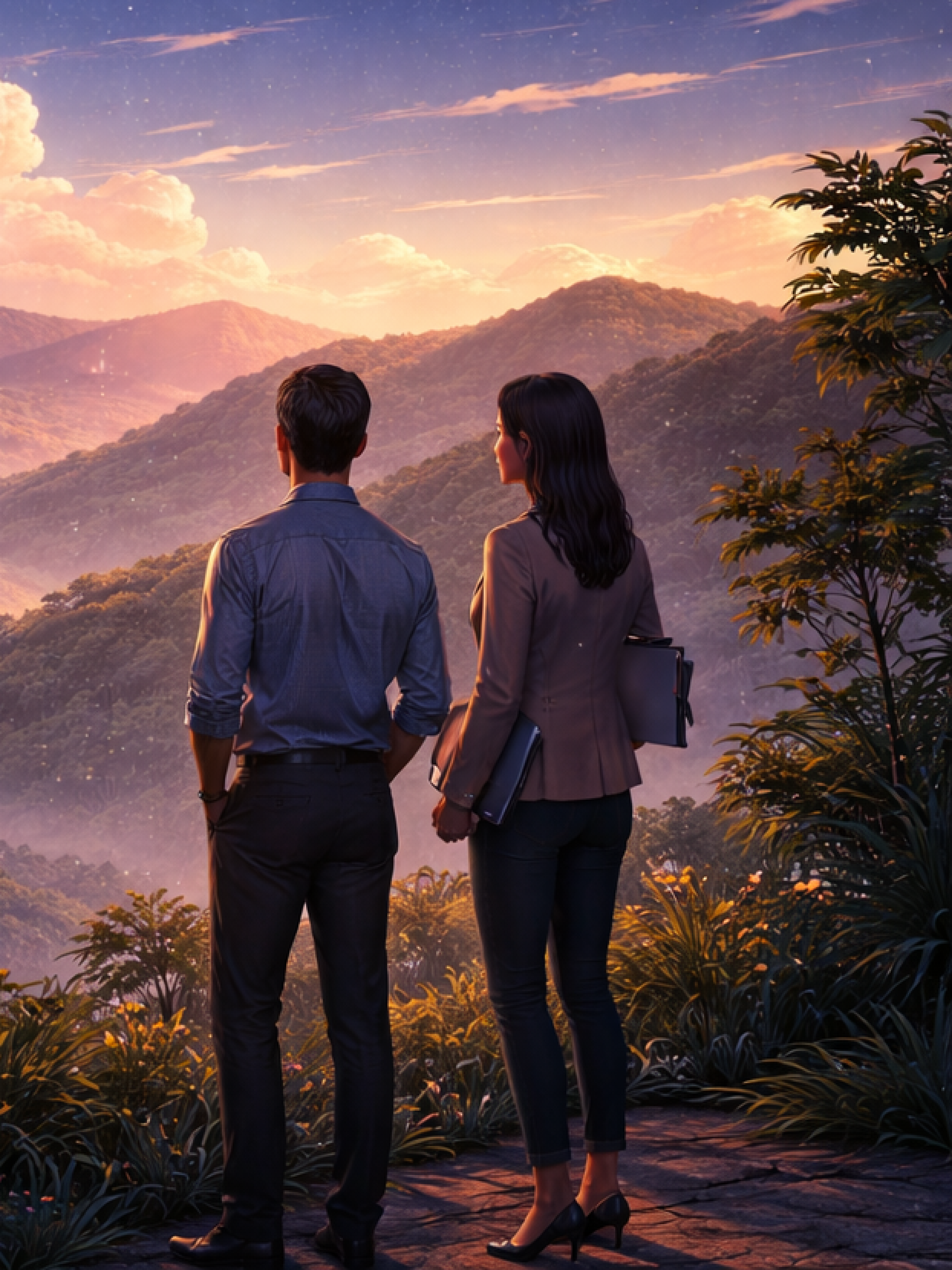 Abstract image of couple