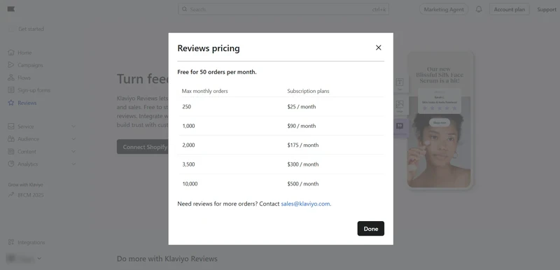 Klaviyo-feedback-pricing