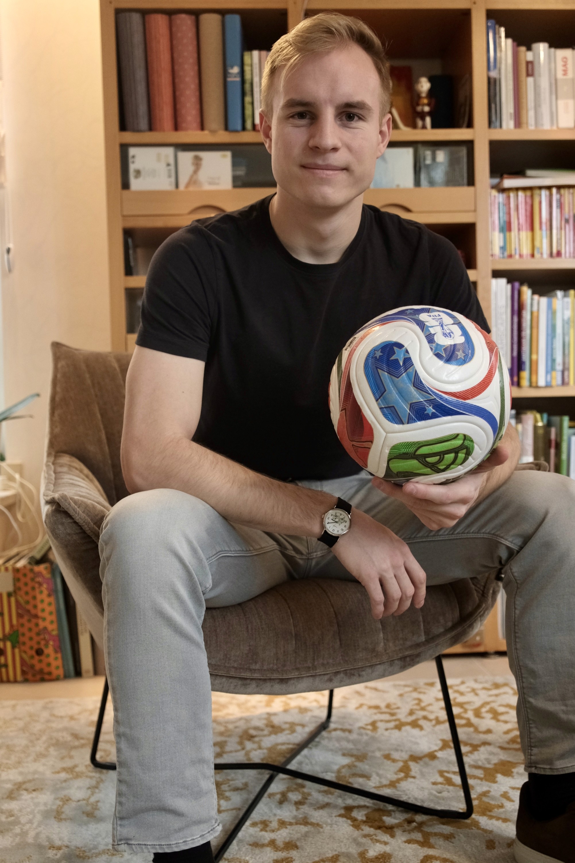 Players pat each other on the back after scoring a goal