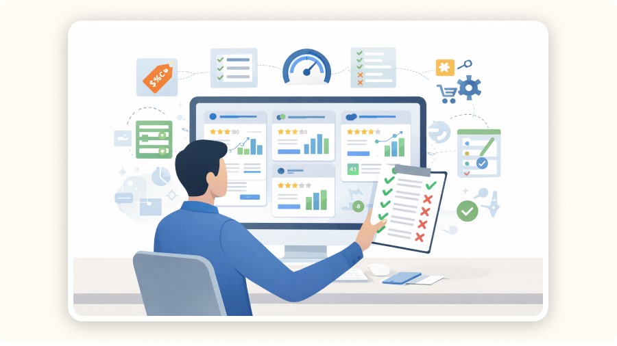 Person evaluating apps