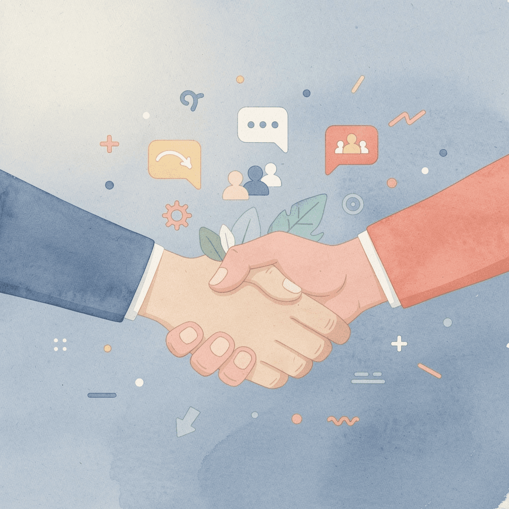 Handshake scene representing sustainable partnerships between prop firms and traders