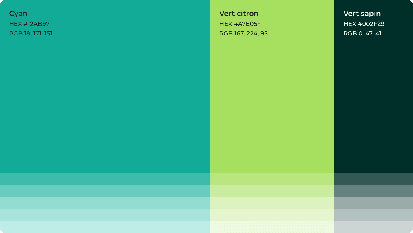 Palette de couleurs de l'identité d'Alloabo