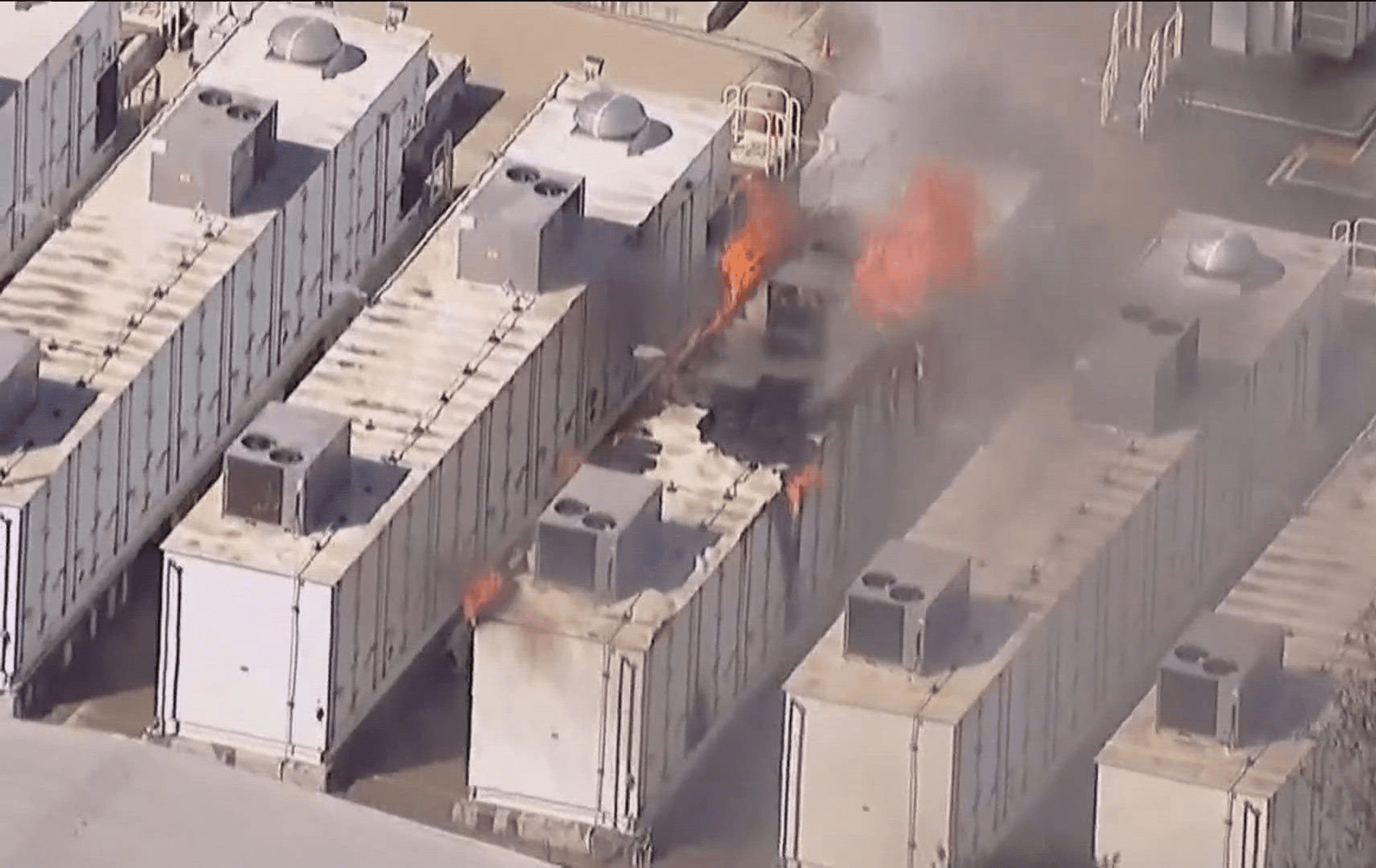 A Battery Energy Storage System on fire