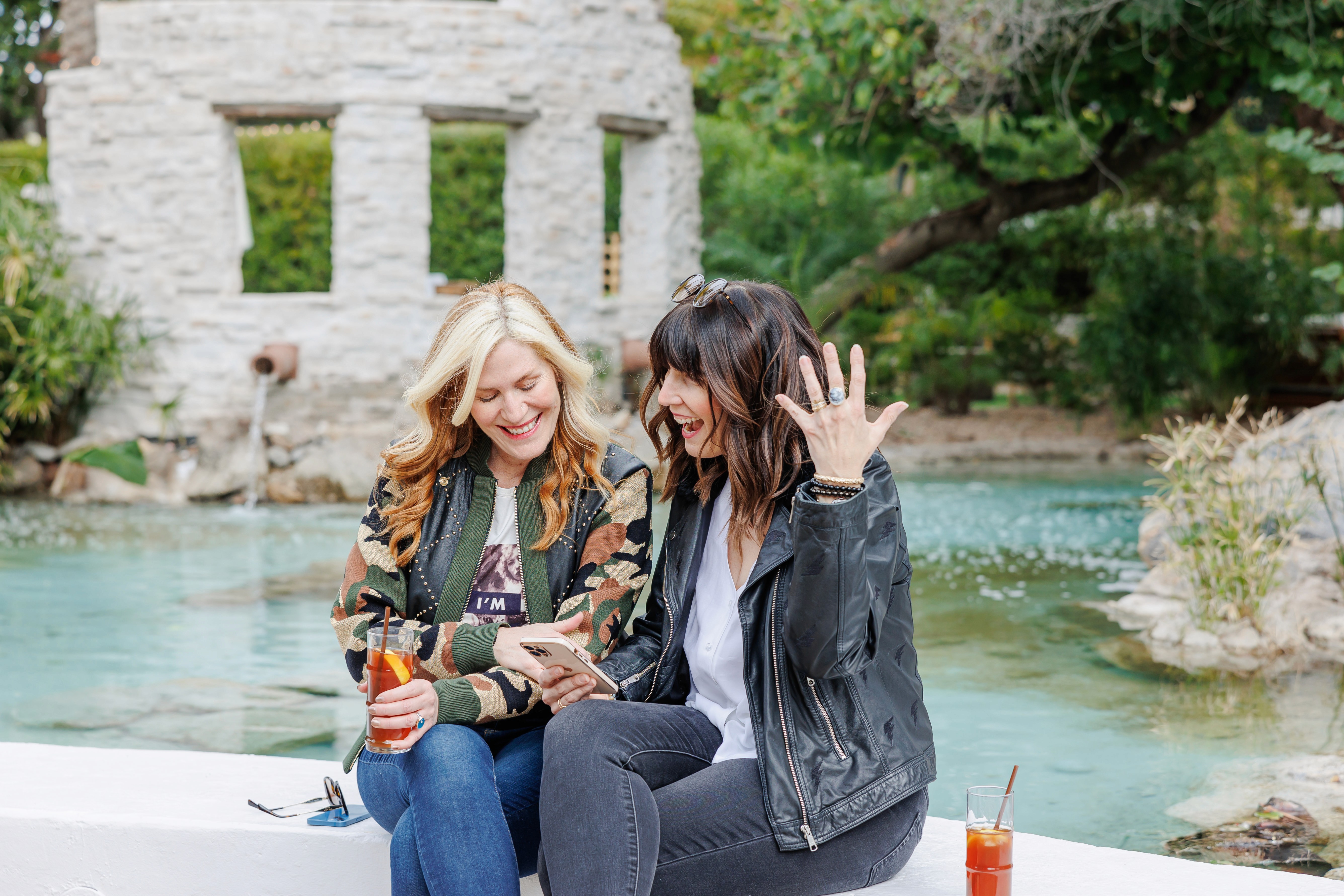 Jeni and Sandy at Marvelous working outside