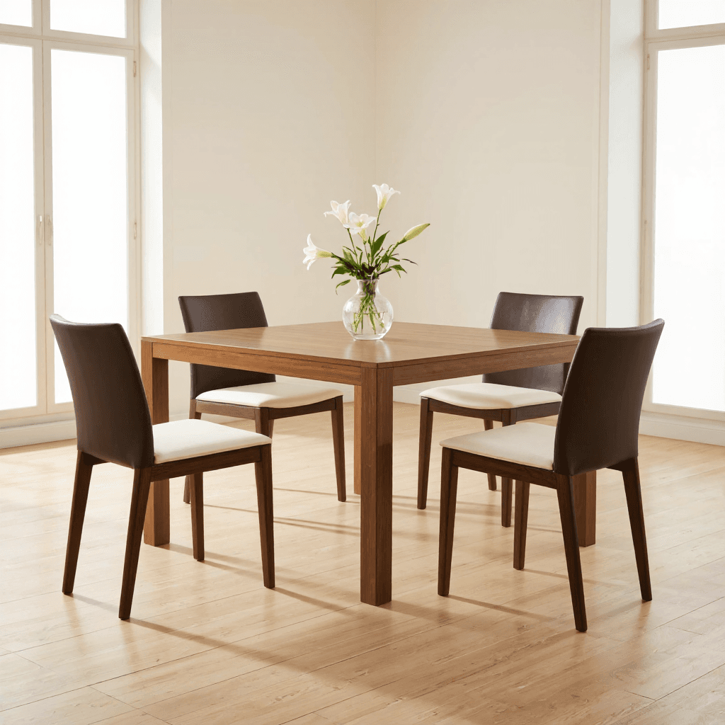 product photography of set of dining chairs and a dining table