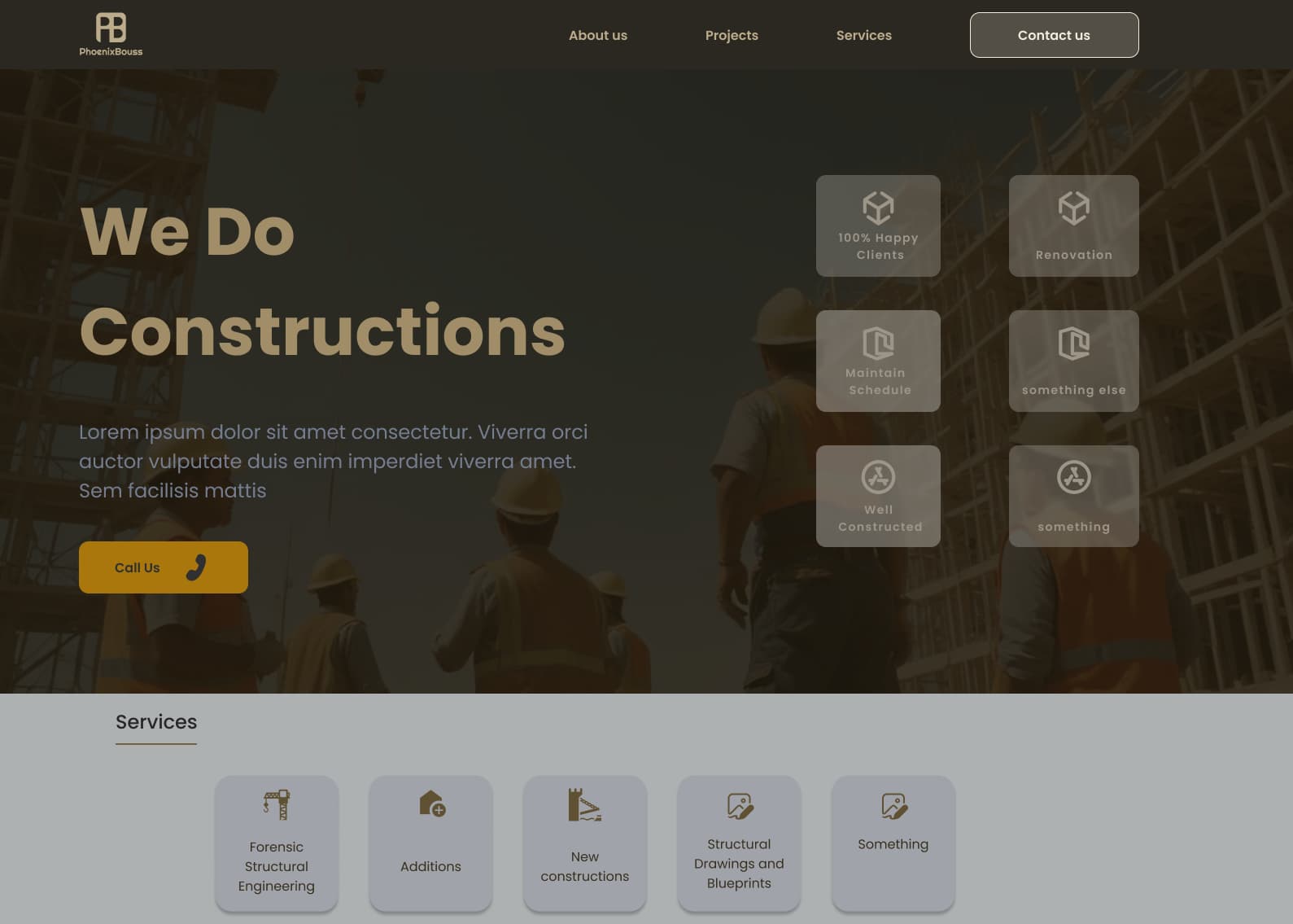 a website of a construction company