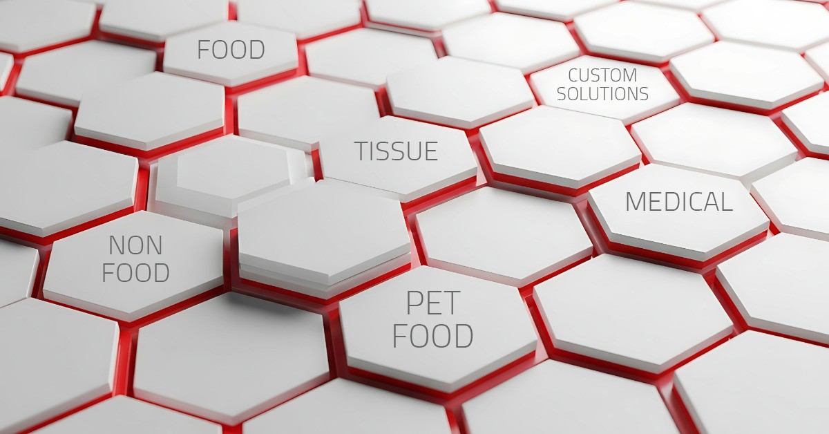 Kategorien: Food, Tissue, Medizin, Custom Lösungen, Tiernahrung. Sechseck-Design