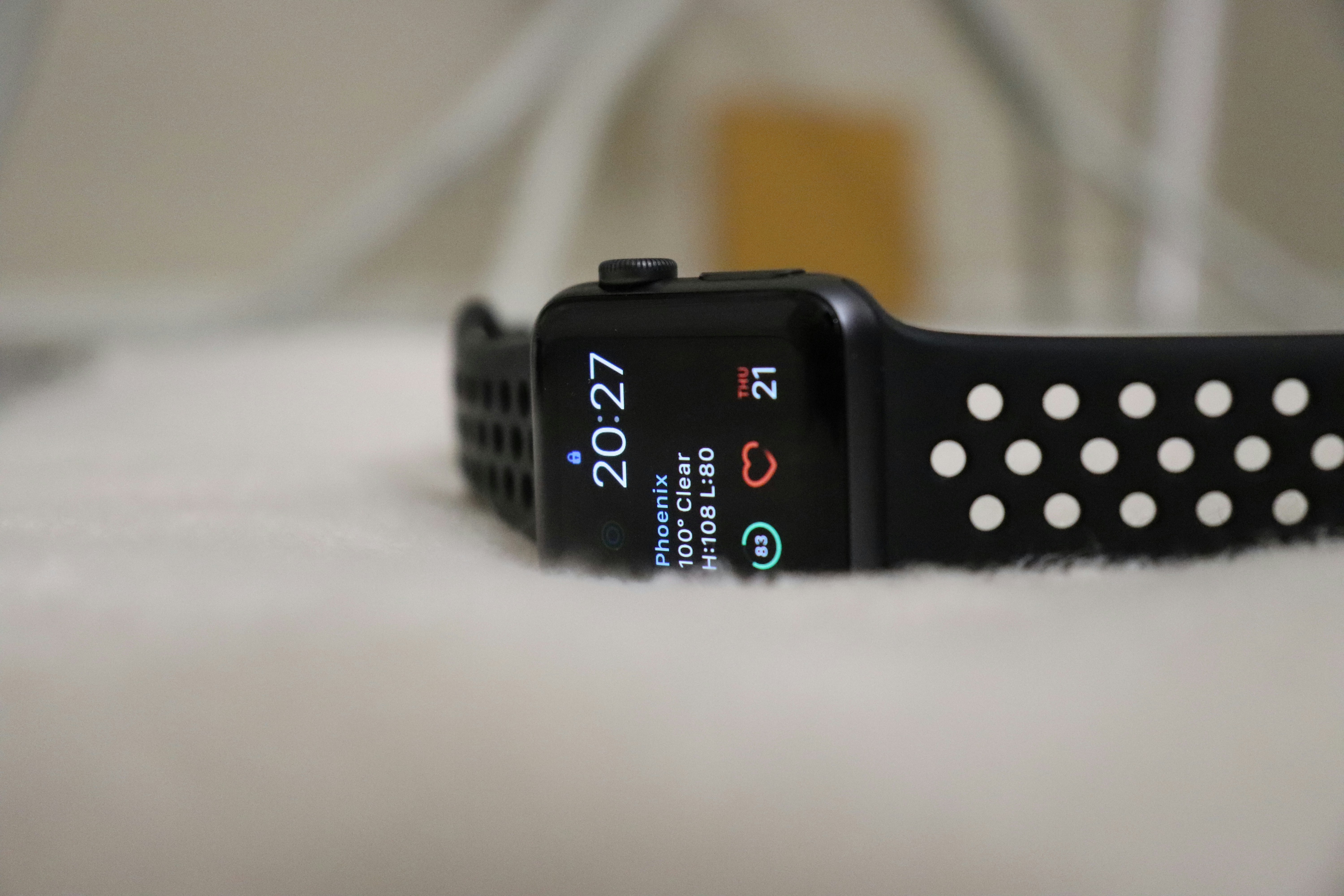 a smart watch with a heart rate monitor