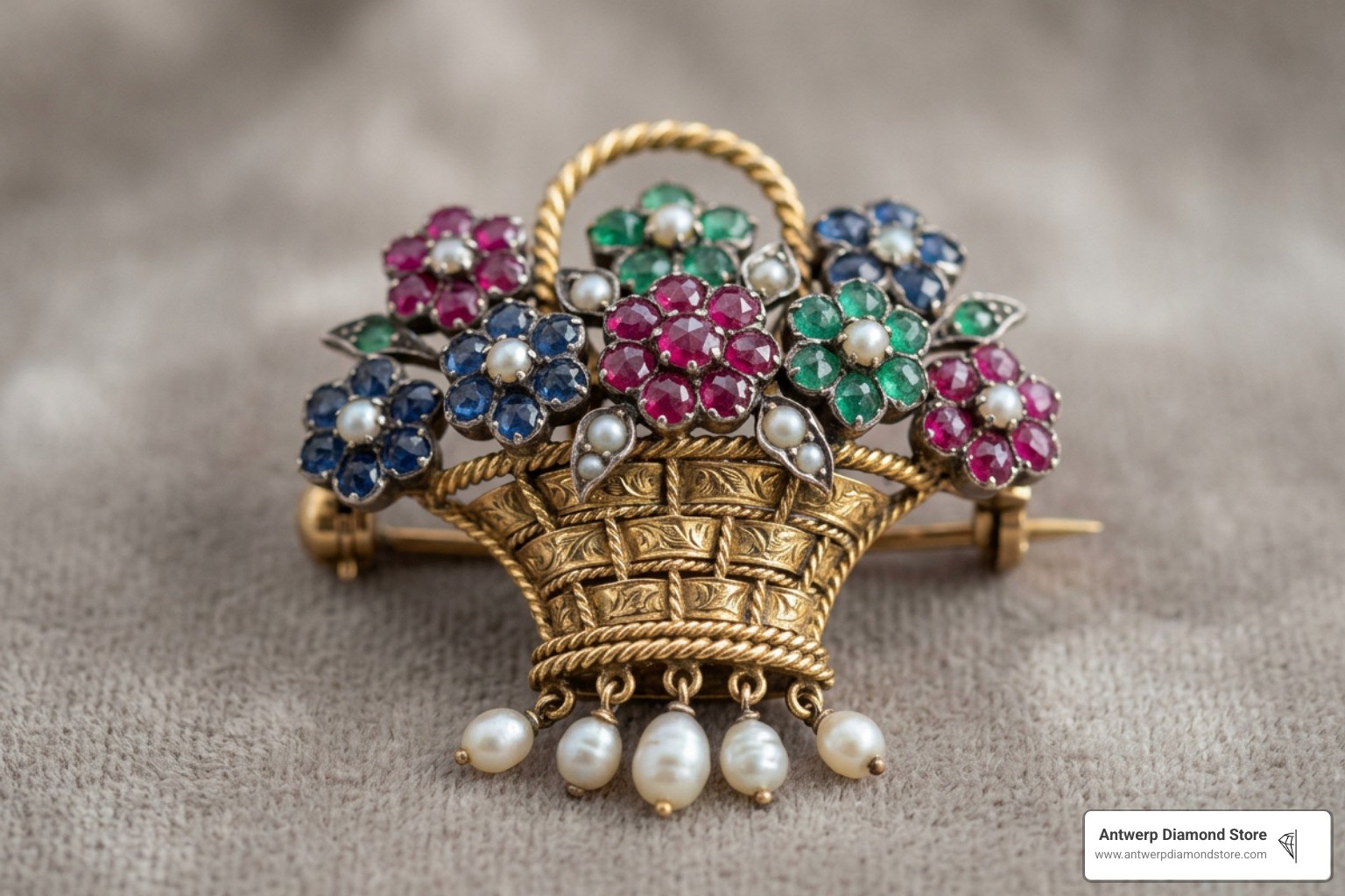 Antique Georgian floral basket motif