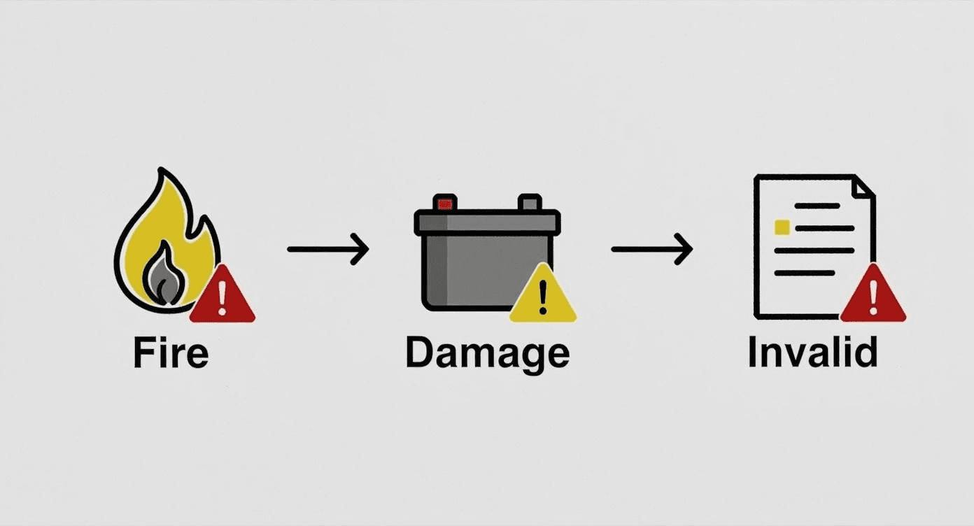 an infographic showing the risks of a DIY install for a tesla charger