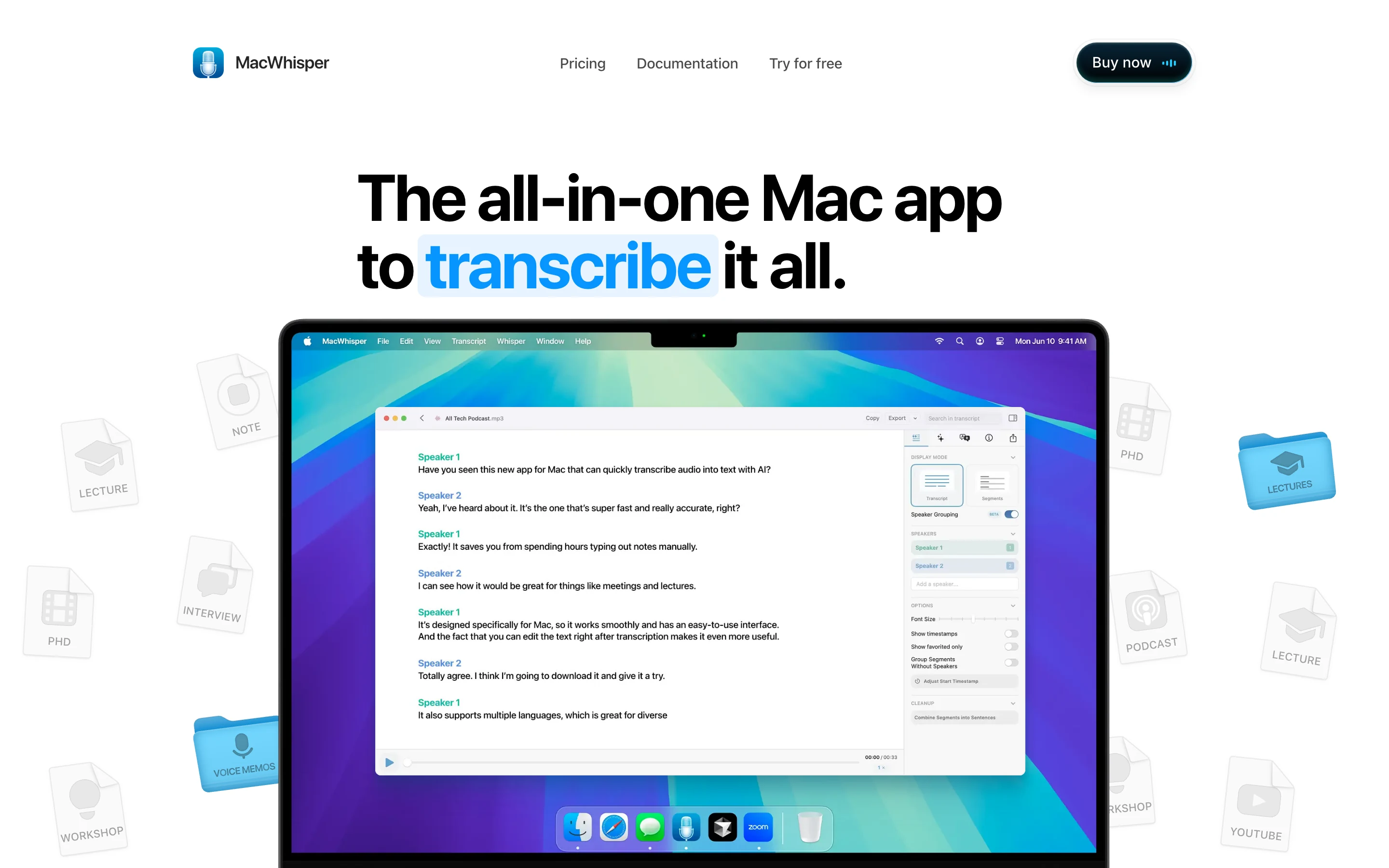 Fathom Alternatives with MacWhisper