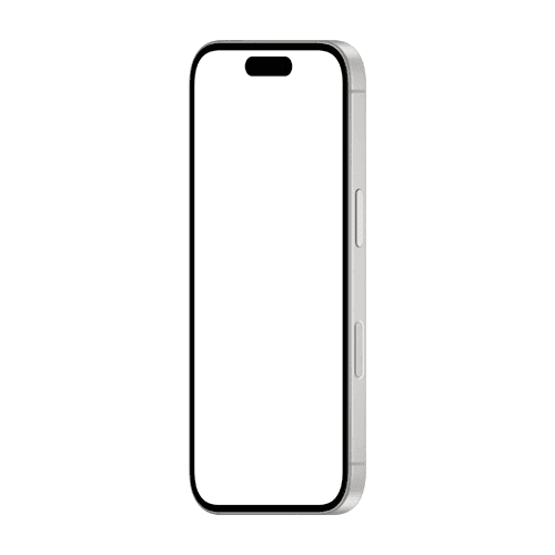 White iPhone 16 mockup left side